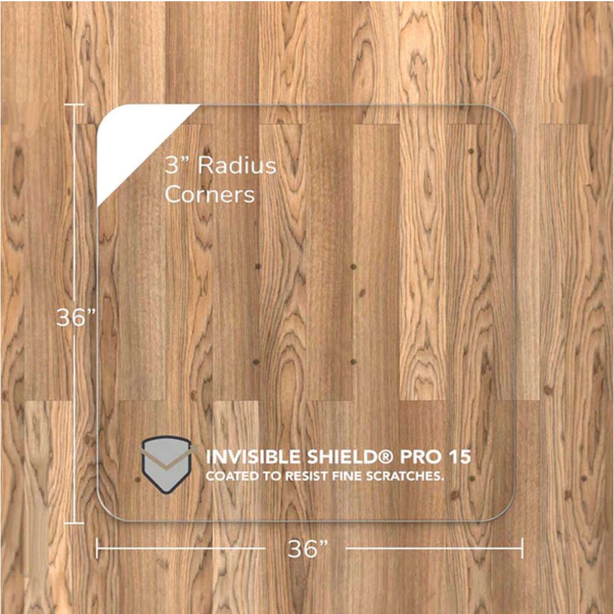 Vitrazza Glass Chair Mat 46” x 60” Superior ¼ Thick, Chiaro Standard Clear, Certified Tempered Safety Glass, Delivers a Smooth Glide, Protects Carpet or Wood, Beautiful in Home or Office.