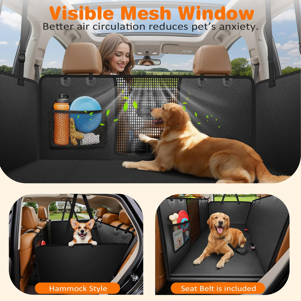 URPOWER Dog Car Seat Cover for Back Seat, Waterproof Hammock for Car & SUV