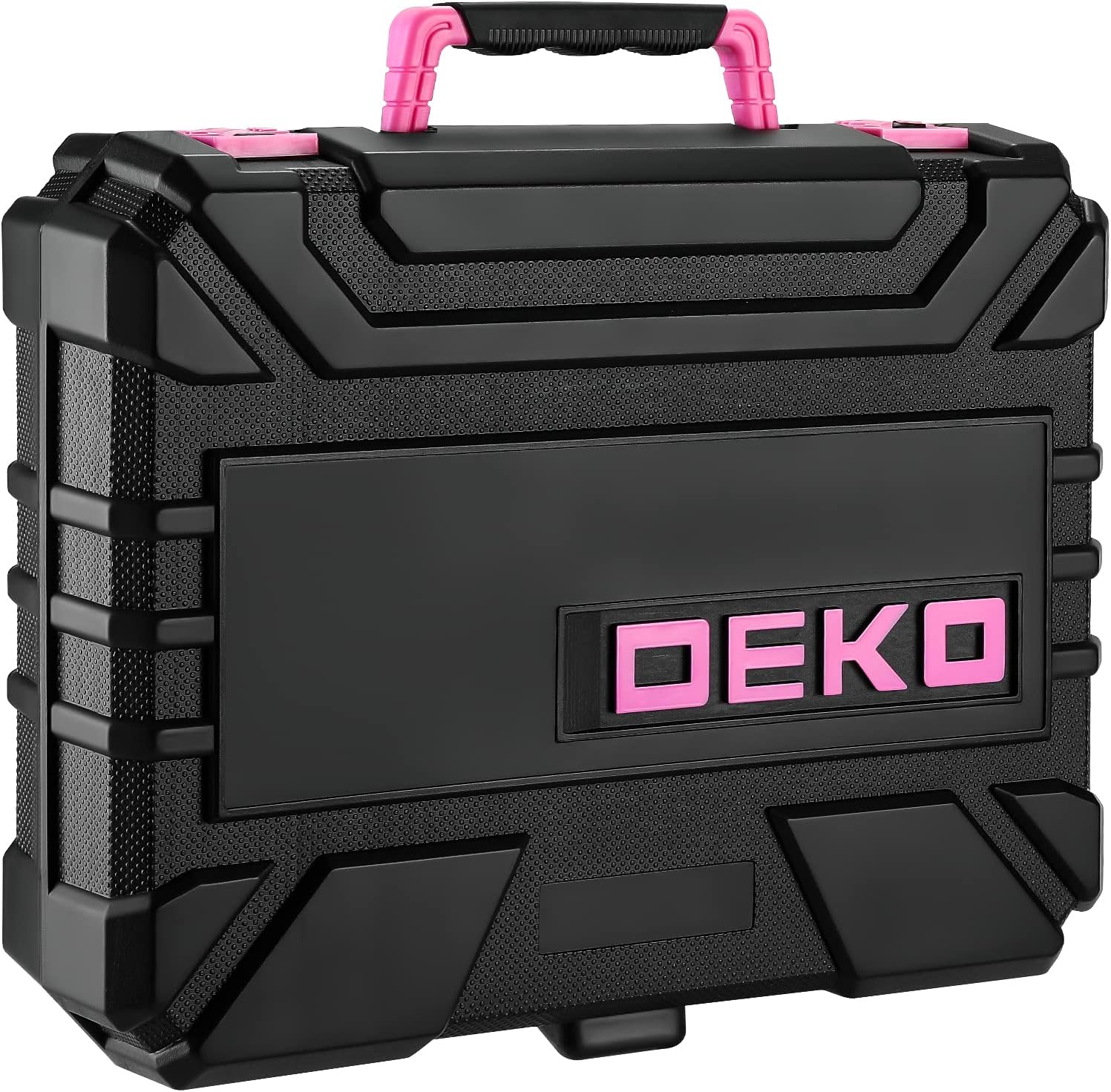 DEKOPRO Drill Set, Home Tool Set with 8V Pink Cordless Drill, Hand Tool Kit for Women, 126 pcs