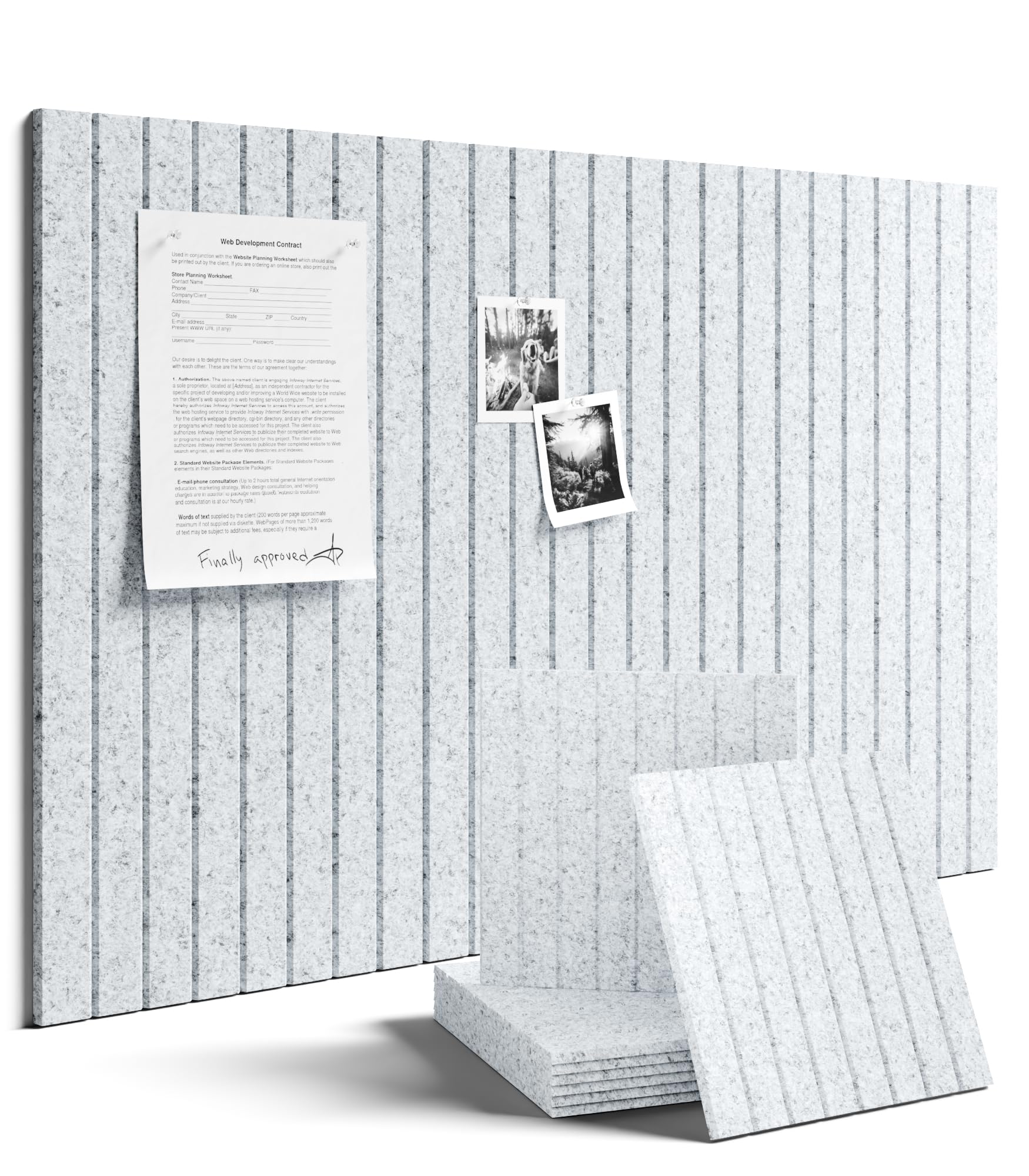 Fluxynara 48" x 36" Large Felt Bulletin Board, Oatmeal