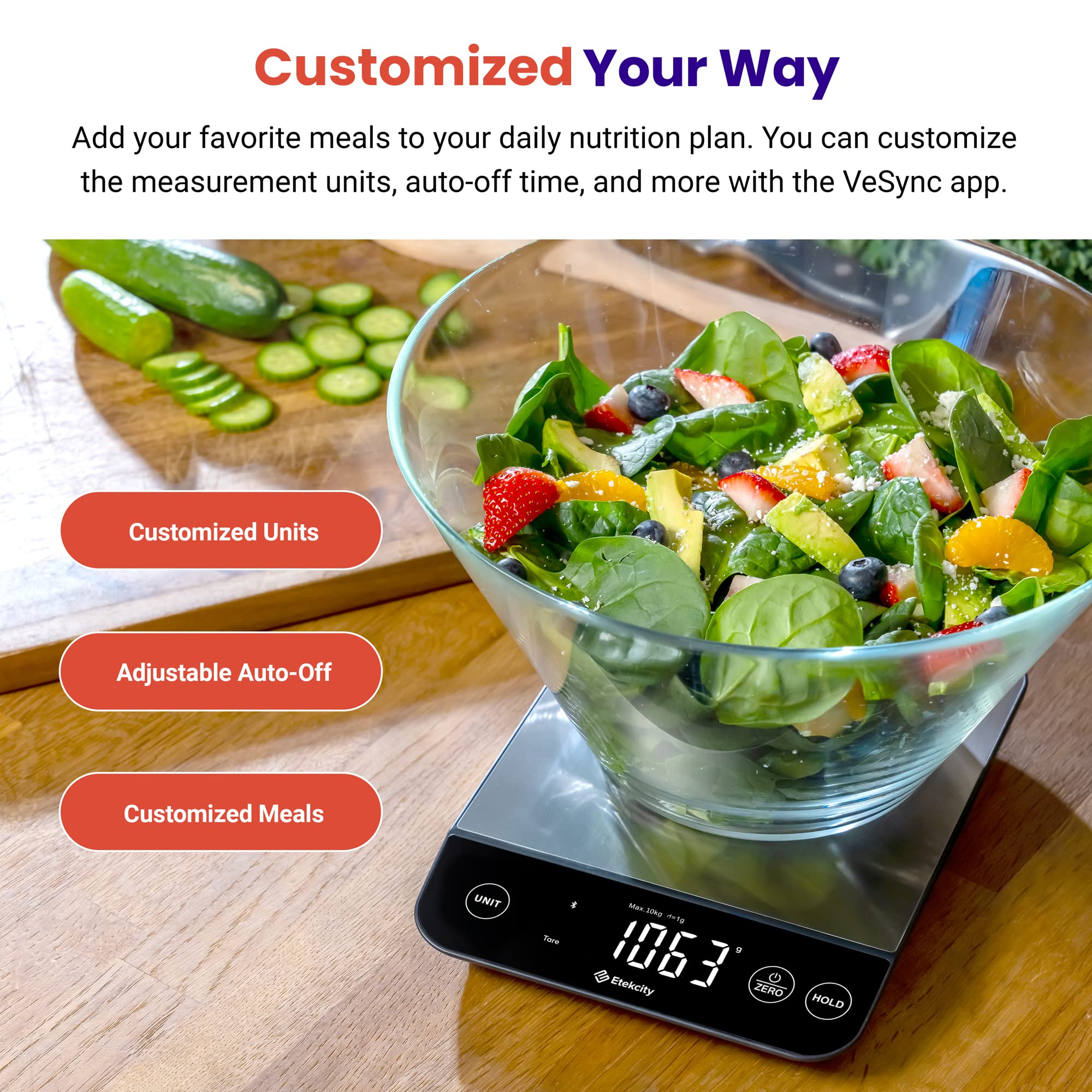 Etekcity Food Kitchen Scale, Digital Grams and Ounces, 11lb