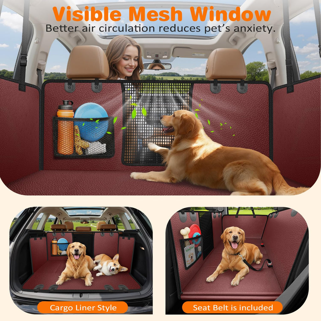 URPOWER Dog Car Seat Cover for Back Seat, Waterproof Hammock for Car & SUV
