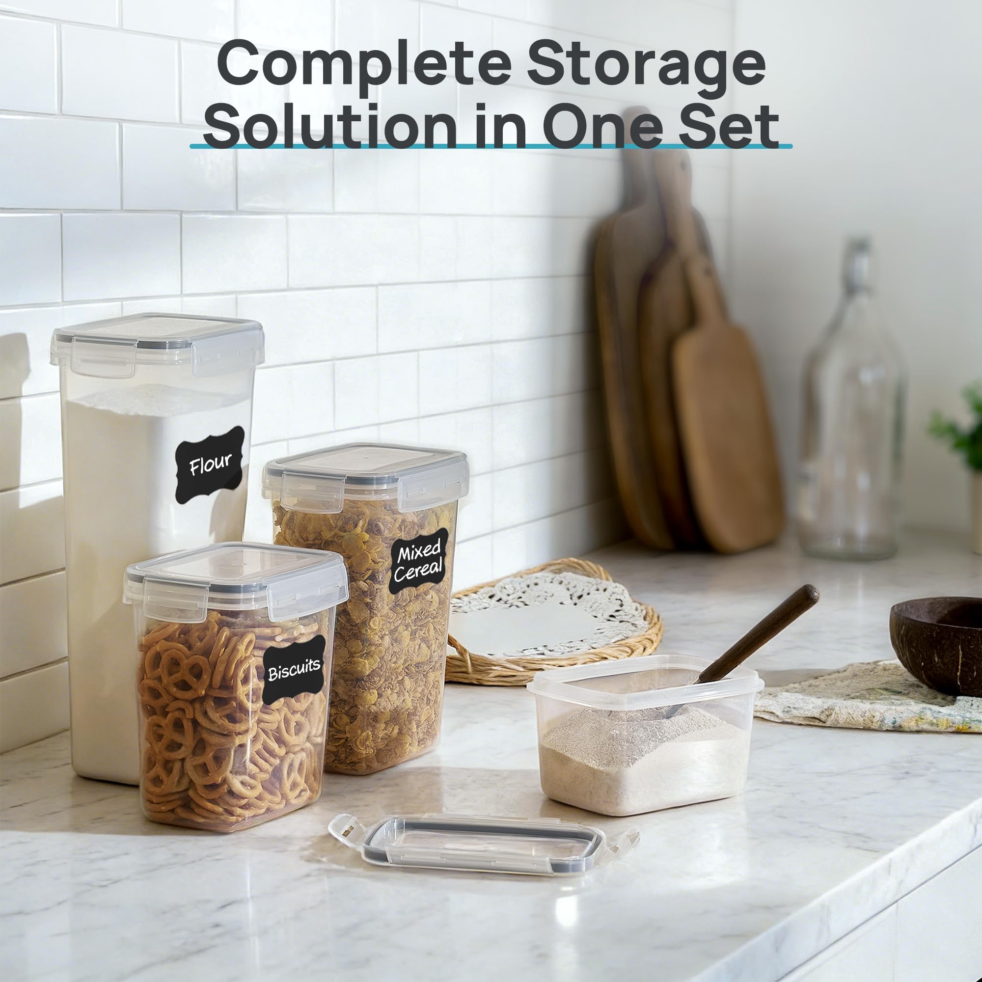 Vtopmart Airtight Food Storage Containers with Lids, 24 pcs, Black