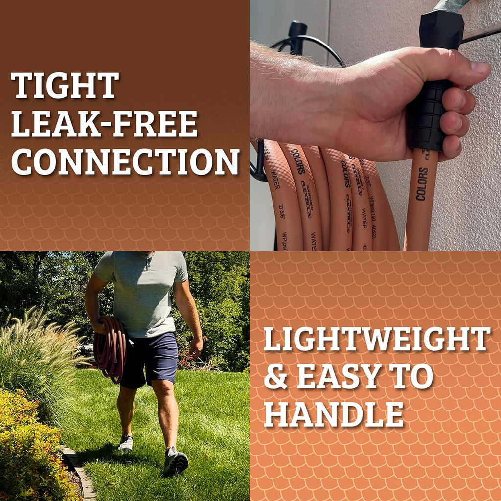 Flexzilla Garden Hose 5/8 in. x 100 ft., Lightweight All-Weather Water Hose, Durable and Flexible, Leak-Free Connections