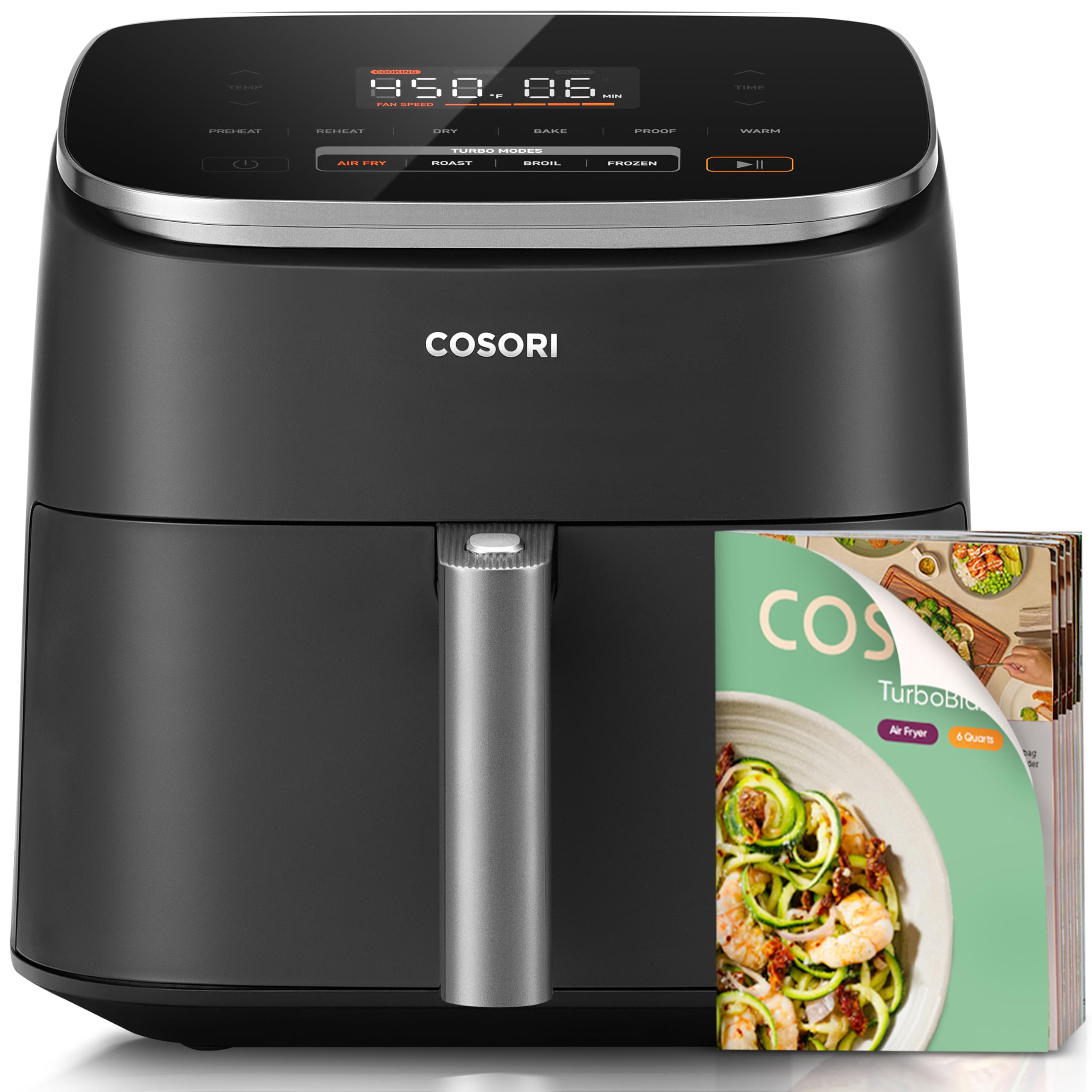 Cosori TurboBlaze Smart Air Fryer 6 Qt, Shake Reminders, 9-in-1, Cream