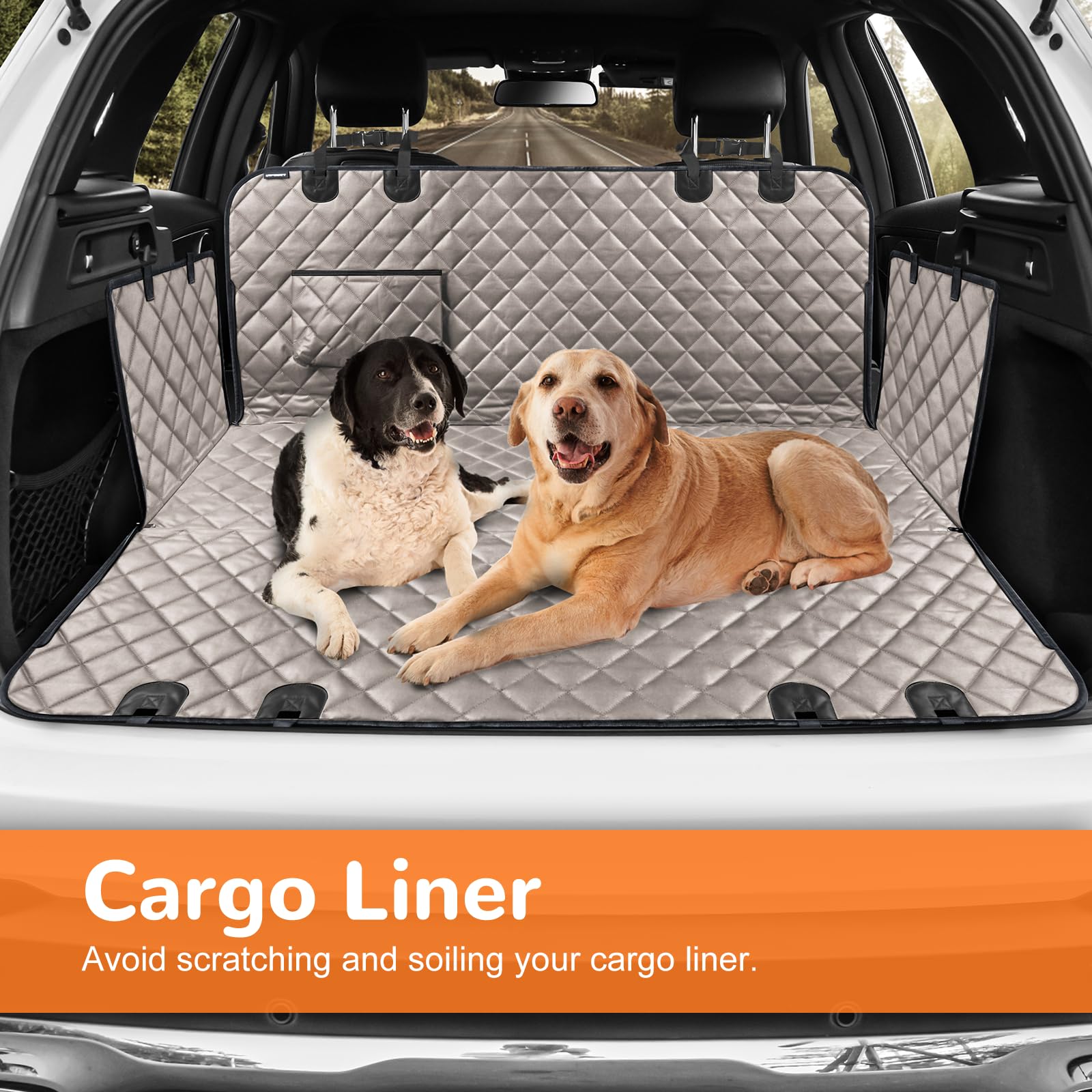 URPOWER Dog Car Seat Cover for Back Seat, Waterproof Hammock for Car & SUV