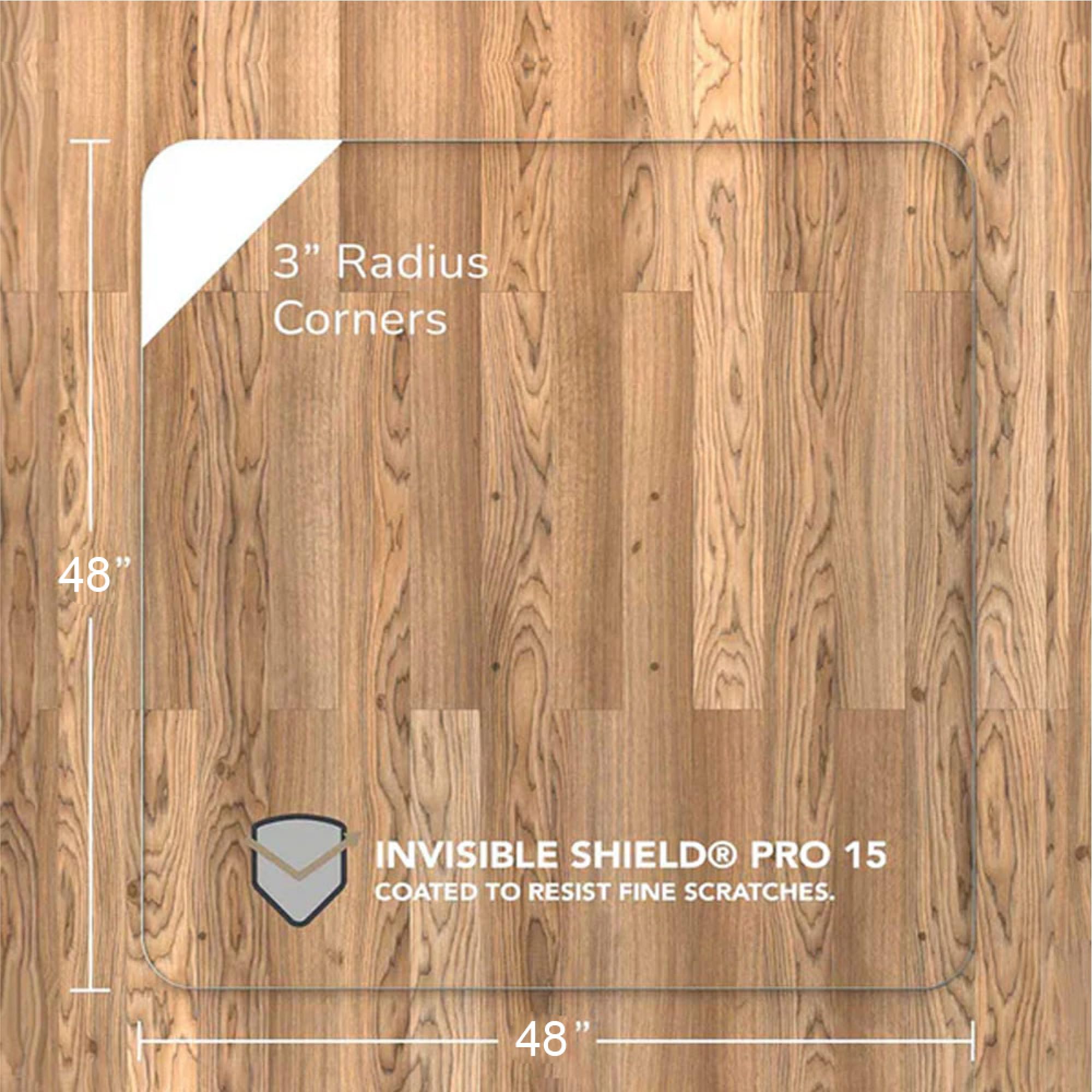 Vitrazza Glass Chair Mat 46” x 60” Superior ¼ Thick, Chiaro Standard Clear, Certified Tempered Safety Glass, Delivers a Smooth Glide, Protects Carpet or Wood, Beautiful in Home or Office.