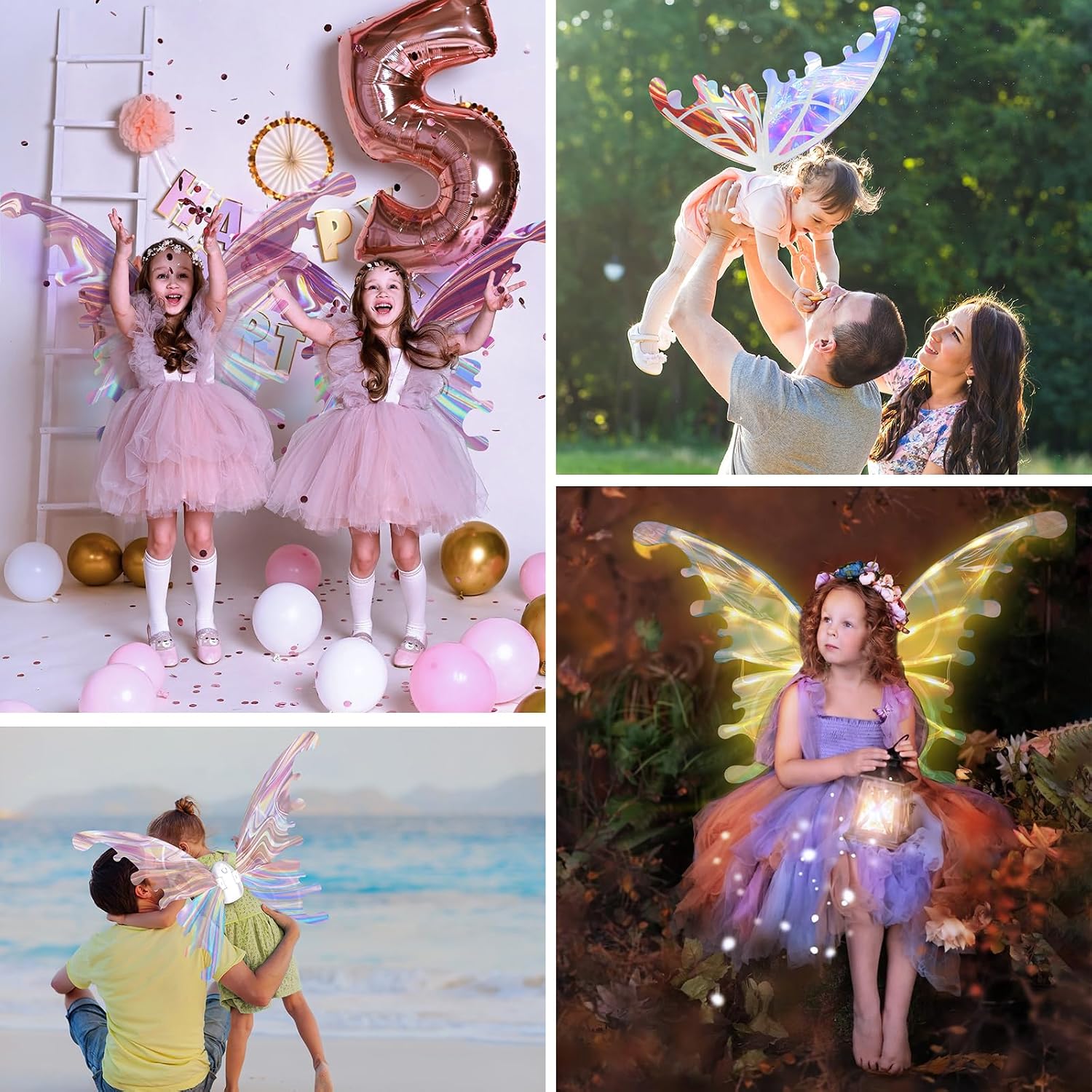 maysida Electric Fairy Wings for Girls, Light Up Moving Butterfly Wings with LED Lights and Music, Toy for Kids as Halloween Valentine Birthday Christmas Party Costume Princess Cosplay Dress Up Gift