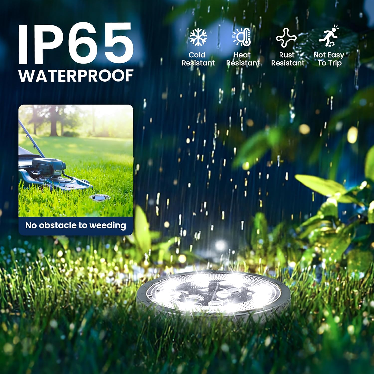 SOLPEX 10 Pack Solar Ground Lights Outdoor, Backyard Decor Cool White