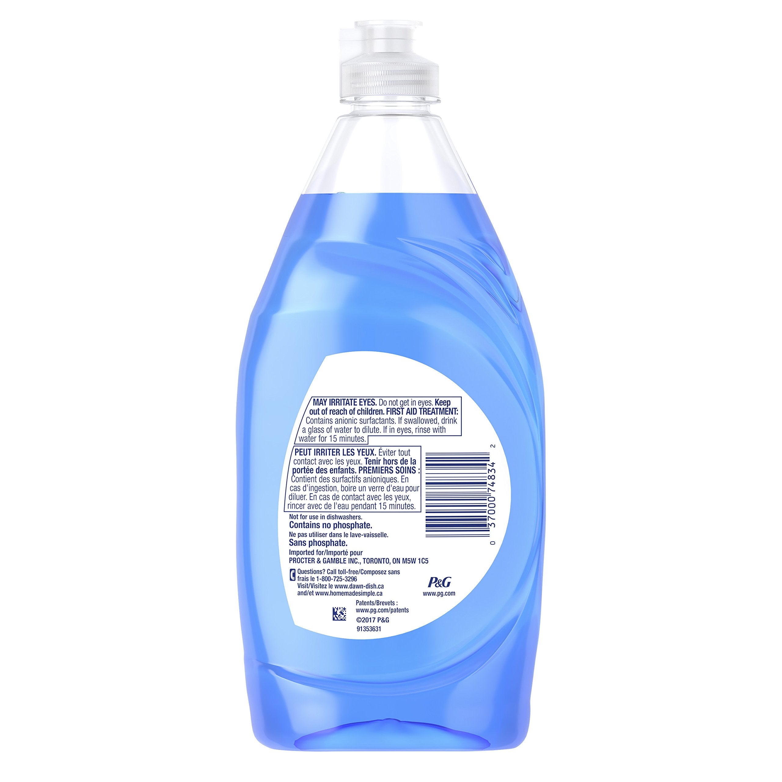 Dawn Ultra Dish Soap Refill Jug Large Size Original Blue Liquid Dishwashing Detergent, Powerful Dish Soap for Grease, 51.5oz (Pack of 2)