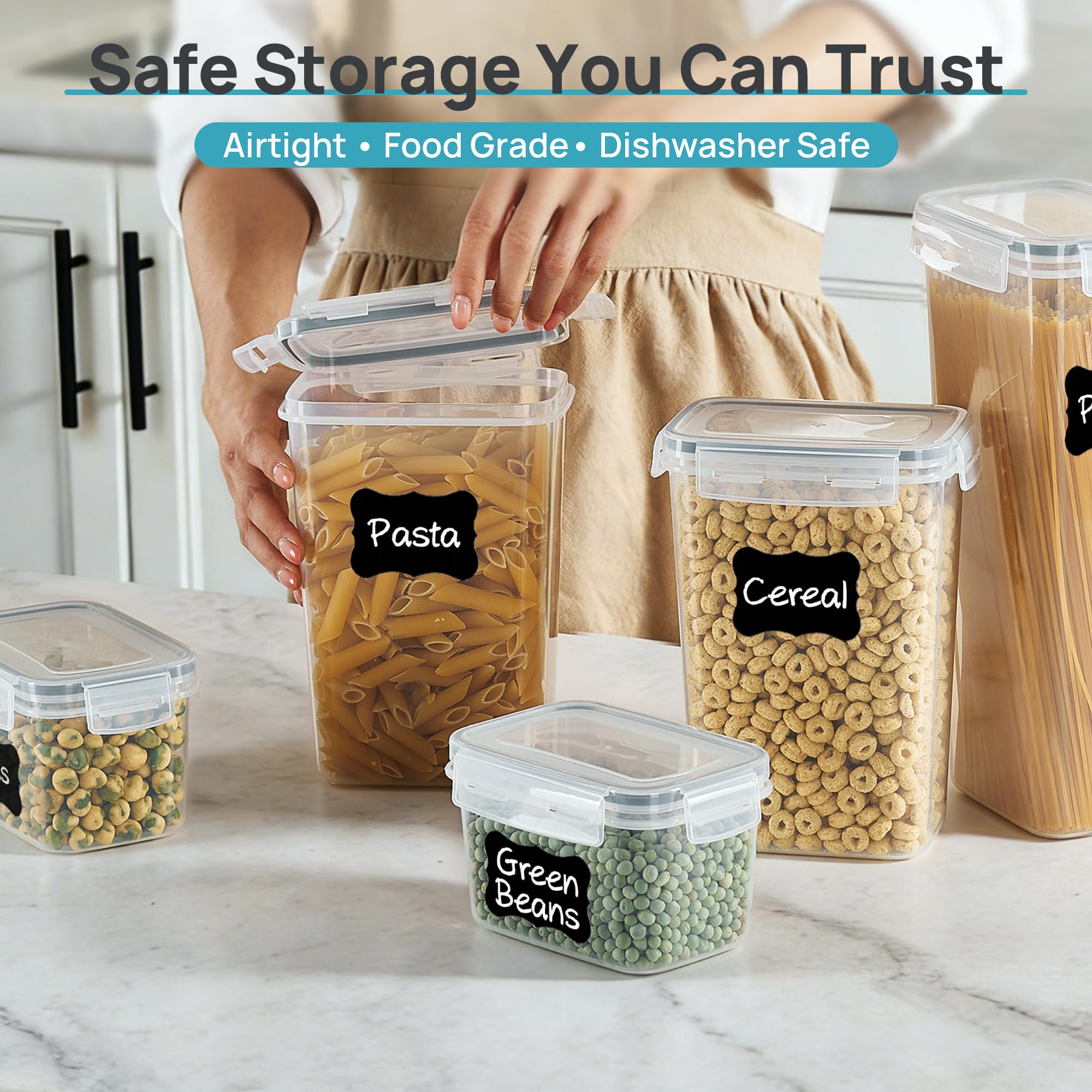 Vtopmart Airtight Food Storage Containers with Lids, 24 pcs, Black
