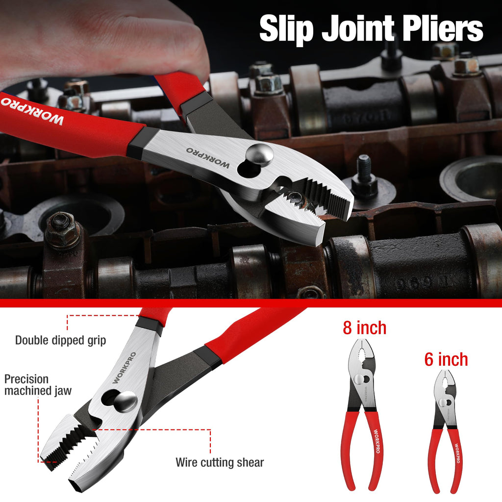 WORKPRO 7-Piece Pliers Set, Pliers Tool Set with Comfort Grip, Blue