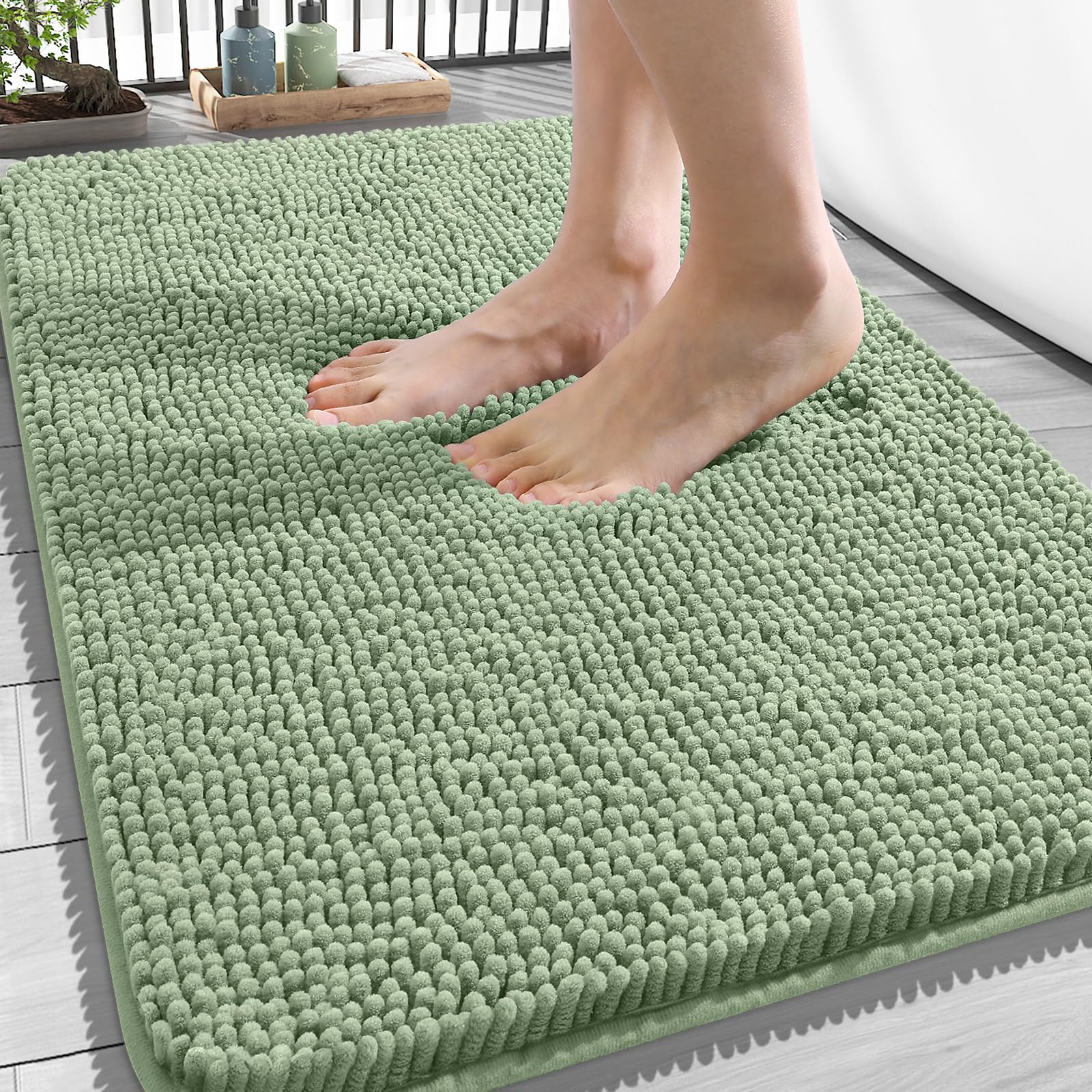 OLANLY Bathroom Rugs 30x20, Extra Soft Absorbent Chenille Bath Rugs