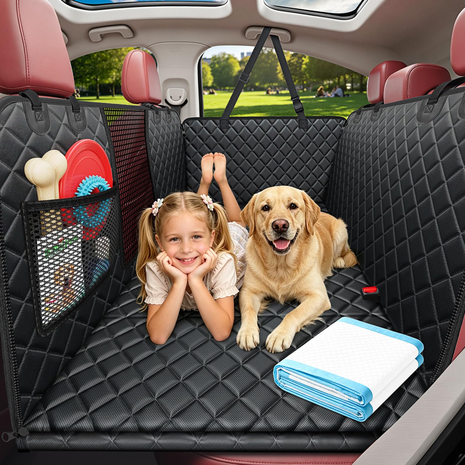 URPOWER Dog Car Seat Cover for Back Seat, Waterproof Hammock for Car & SUV