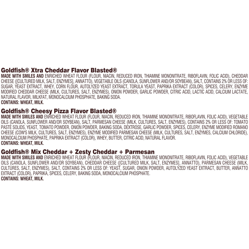 Goldfish Crackers Big Smiles Variety Pack with Cheddar, Colors, and Pretzels, Snack Packs, 30 Ct