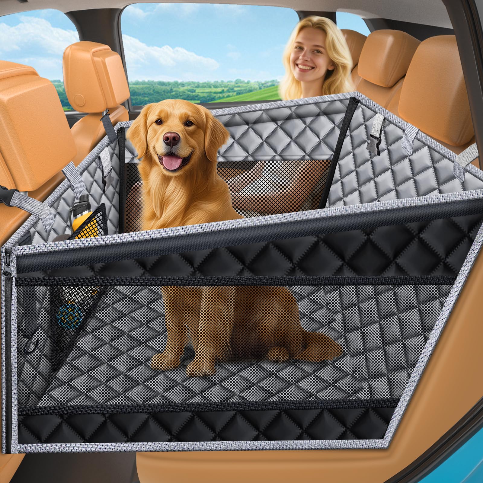 URPOWER Dog Car Seat Cover for Back Seat, Waterproof Hammock for Car & SUV