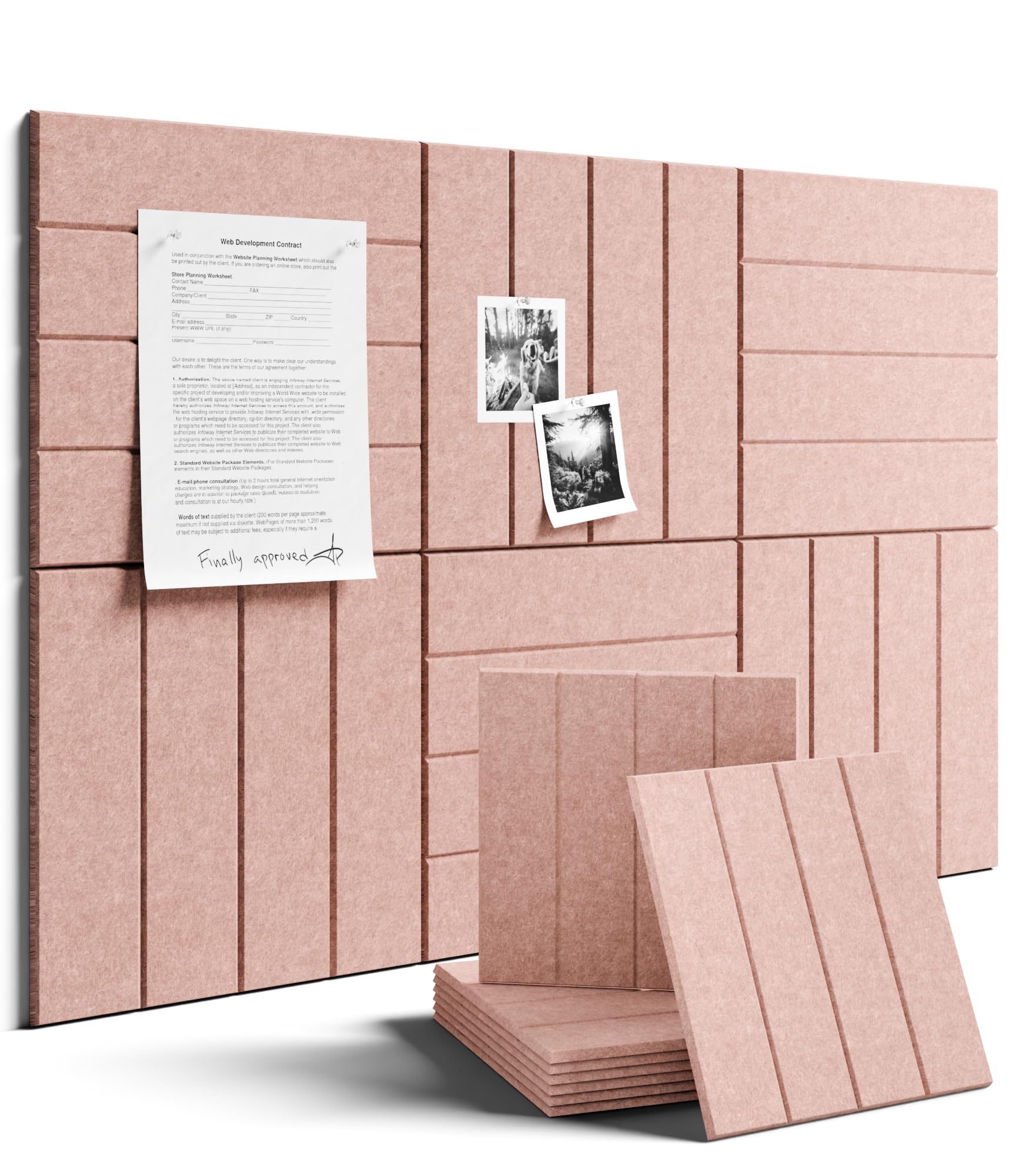 Fluxynara 48" x 36" Large Felt Bulletin Board, Oatmeal