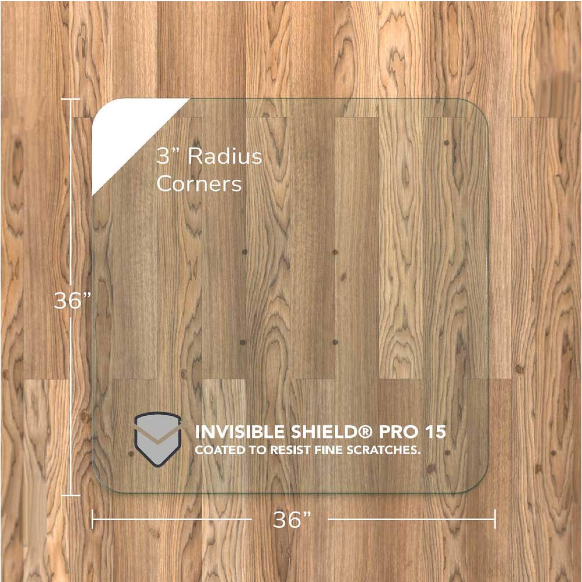Vitrazza Glass Chair Mat 46” x 60” Superior ¼ Thick, Chiaro Standard Clear, Certified Tempered Safety Glass, Delivers a Smooth Glide, Protects Carpet or Wood, Beautiful in Home or Office.