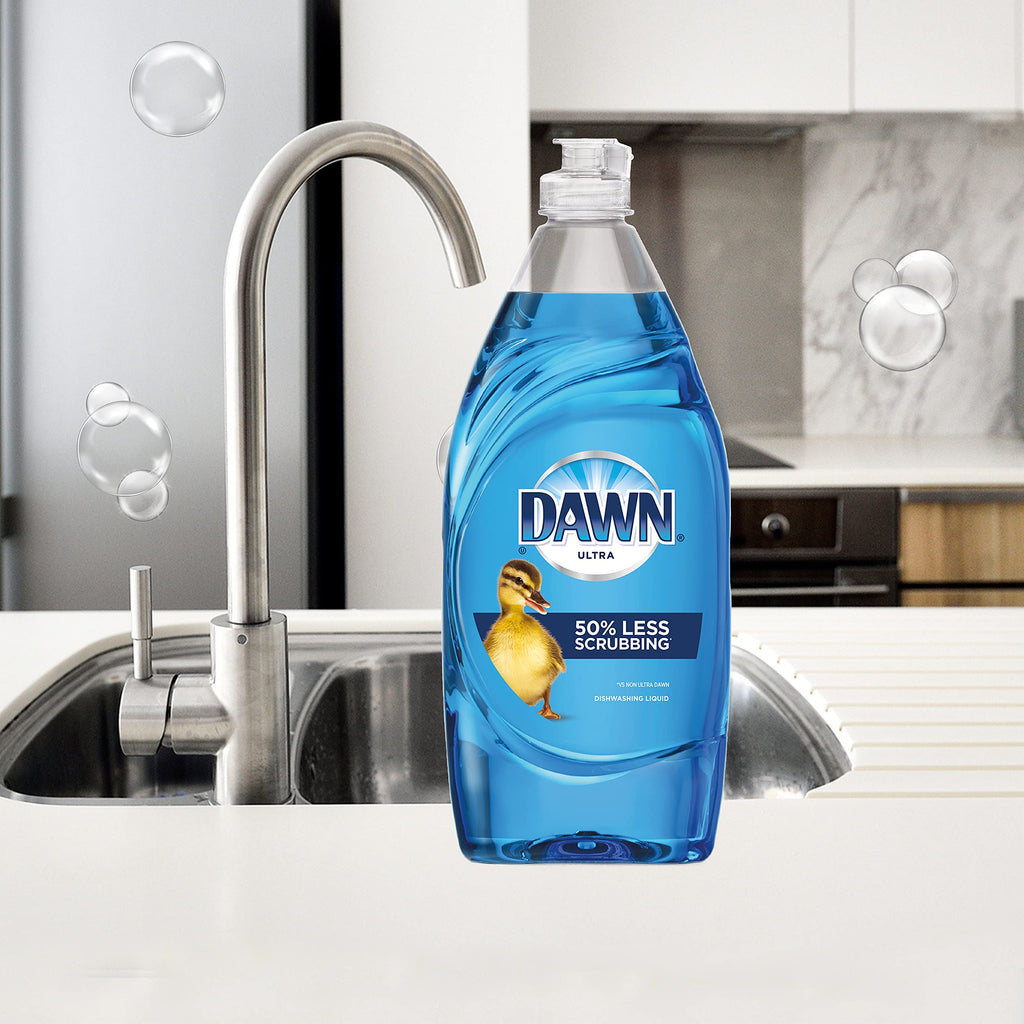 Dawn Ultra Dish Soap Refill Jug Large Size Original Blue Liquid Dishwashing Detergent, Powerful Dish Soap for Grease, 51.5oz (Pack of 2)