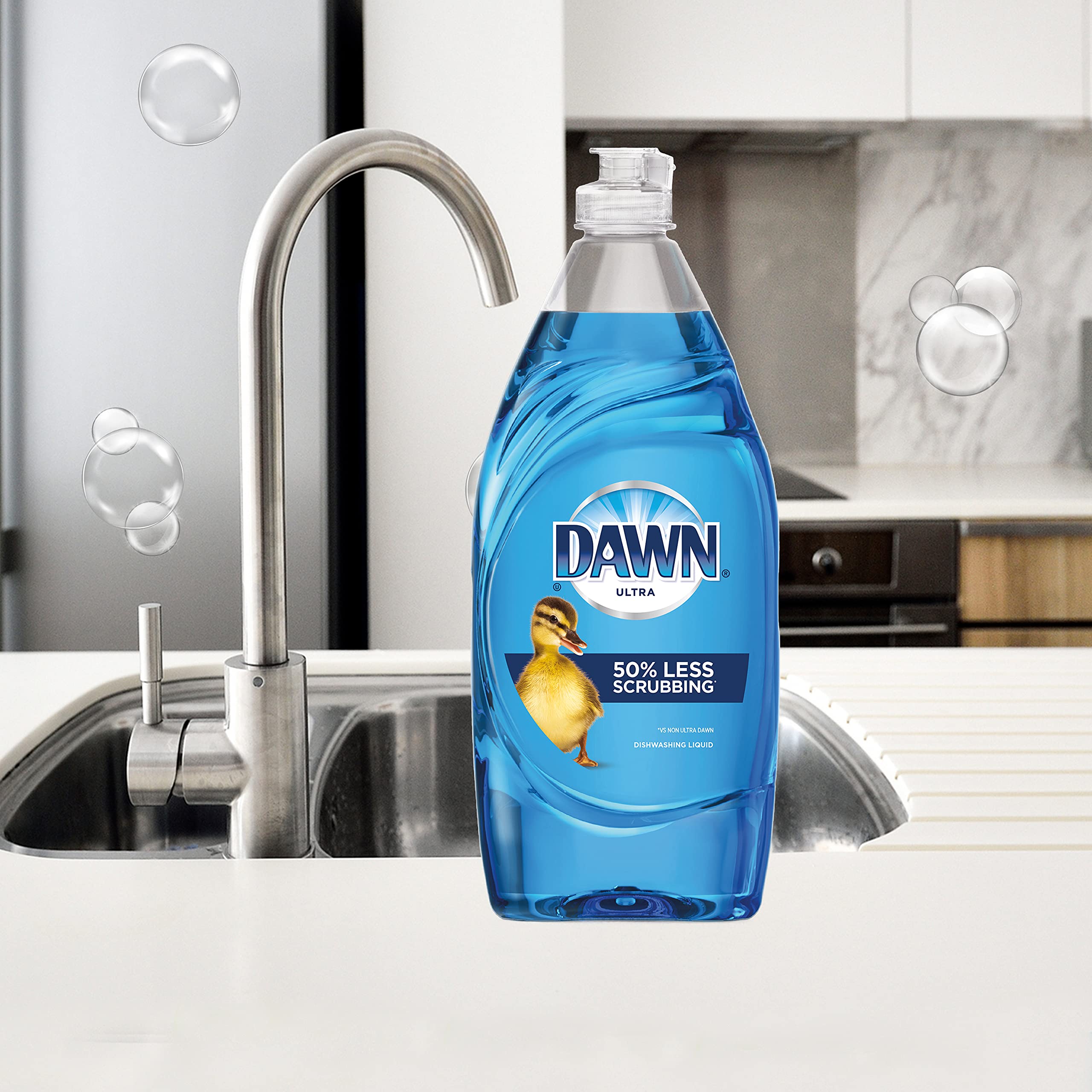 Dawn Ultra Dish Soap Refill Jug Large Size Original Blue Liquid Dishwashing Detergent, Powerful Dish Soap for Grease, 51.5oz (Pack of 2)