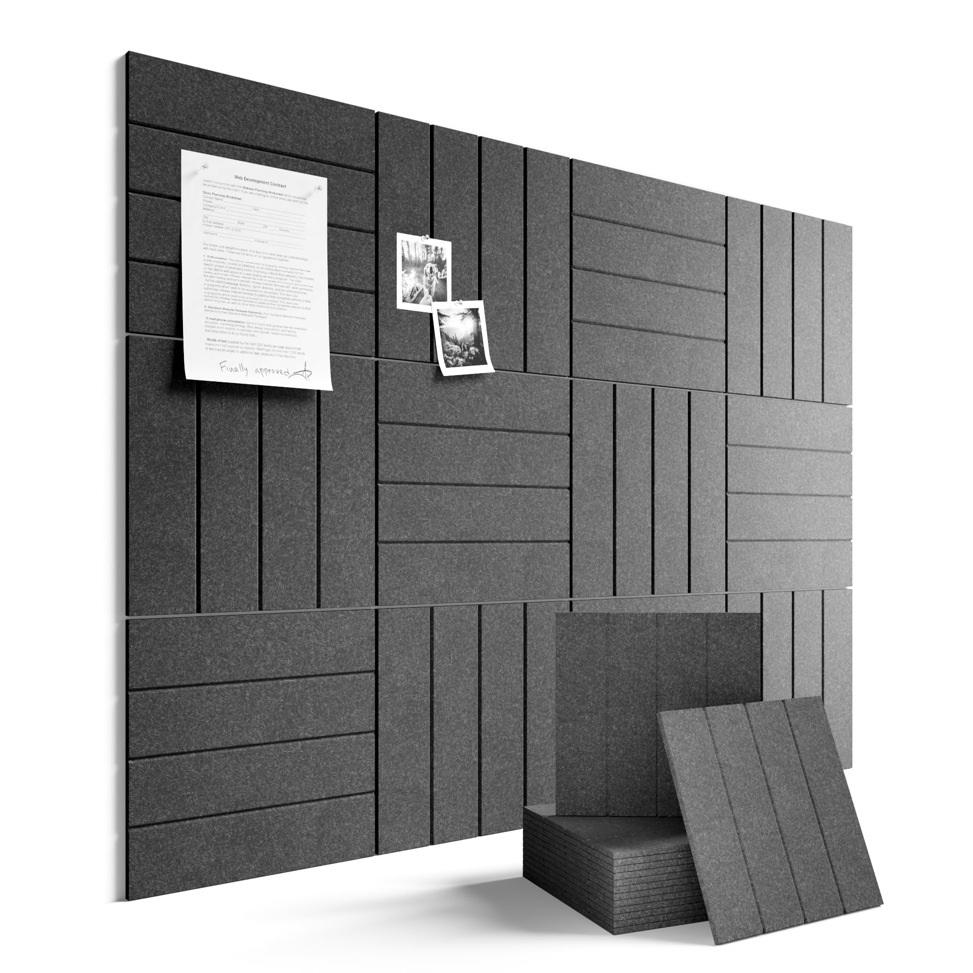Fluxynara 48" x 36" Large Felt Bulletin Board, Oatmeal