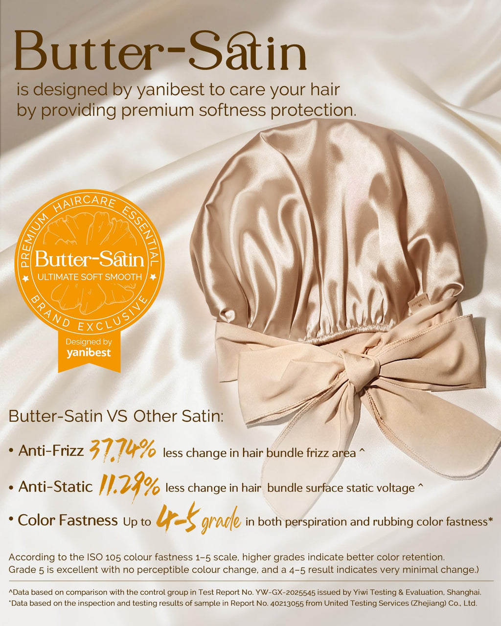 YANIBEST Adjustable Silk Bonnet for Sleeping Women Double Layer Satin Bonnet Reduce Friction Prevent Frizz Curly Hair