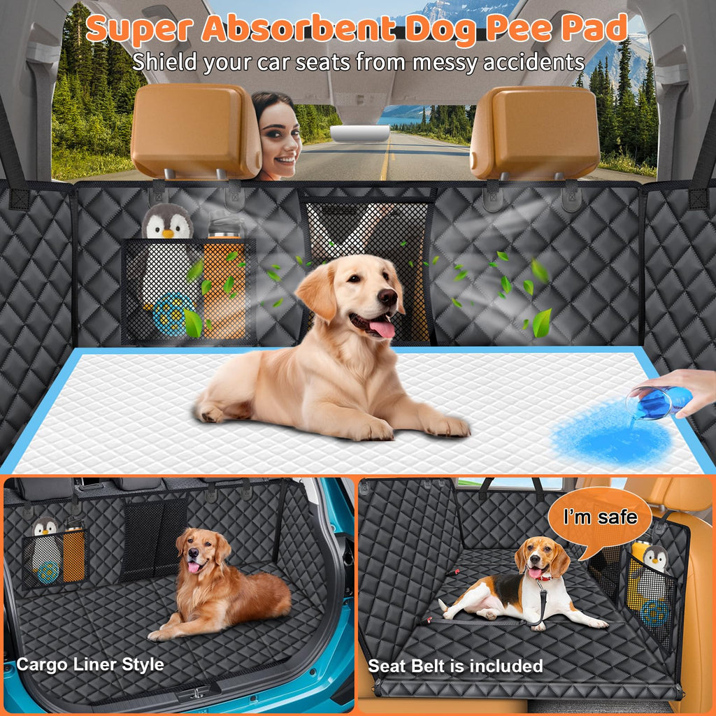 URPOWER Dog Car Seat Cover for Back Seat, Waterproof Hammock for Car & SUV