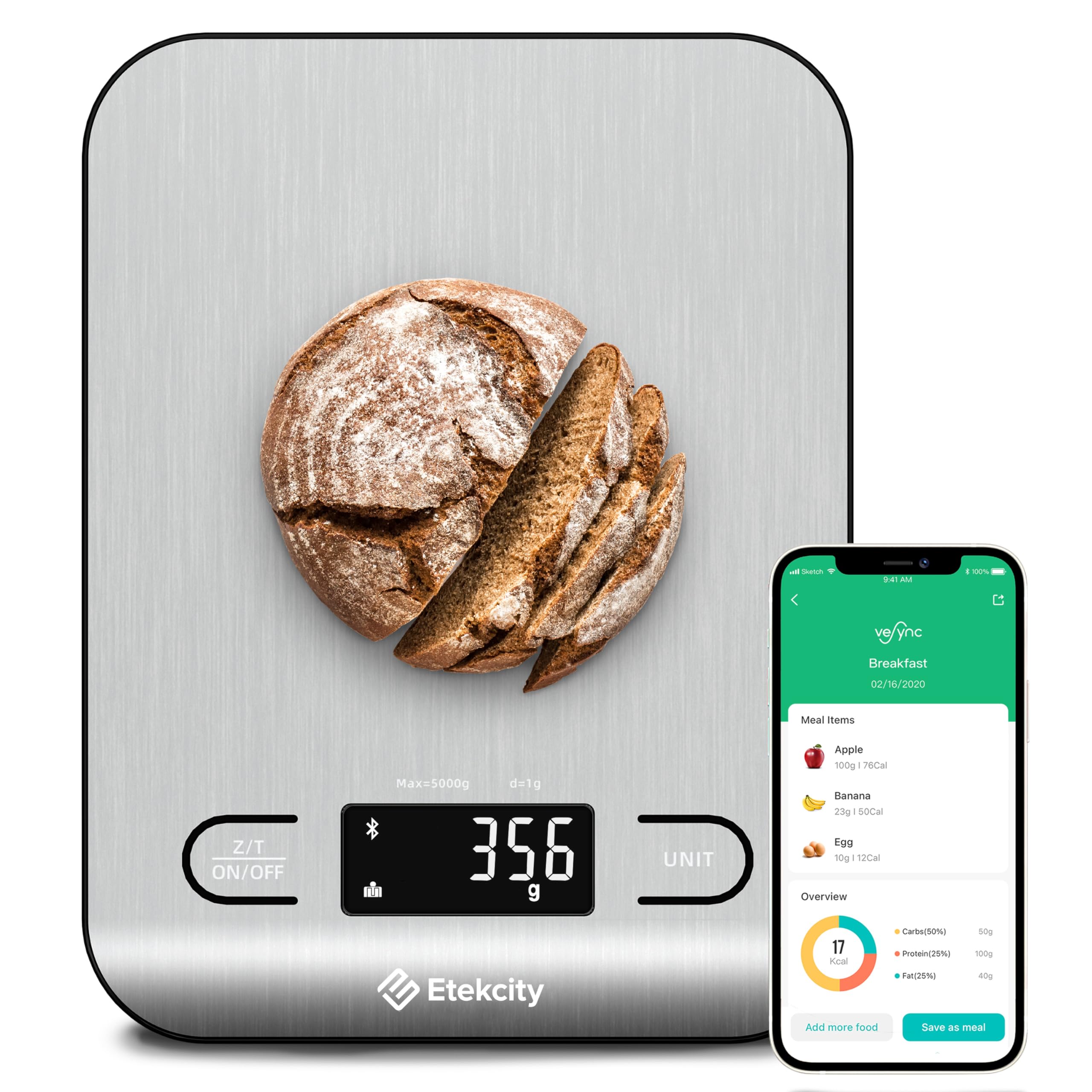 Etekcity Food Kitchen Scale, Digital Grams and Ounces, 11lb