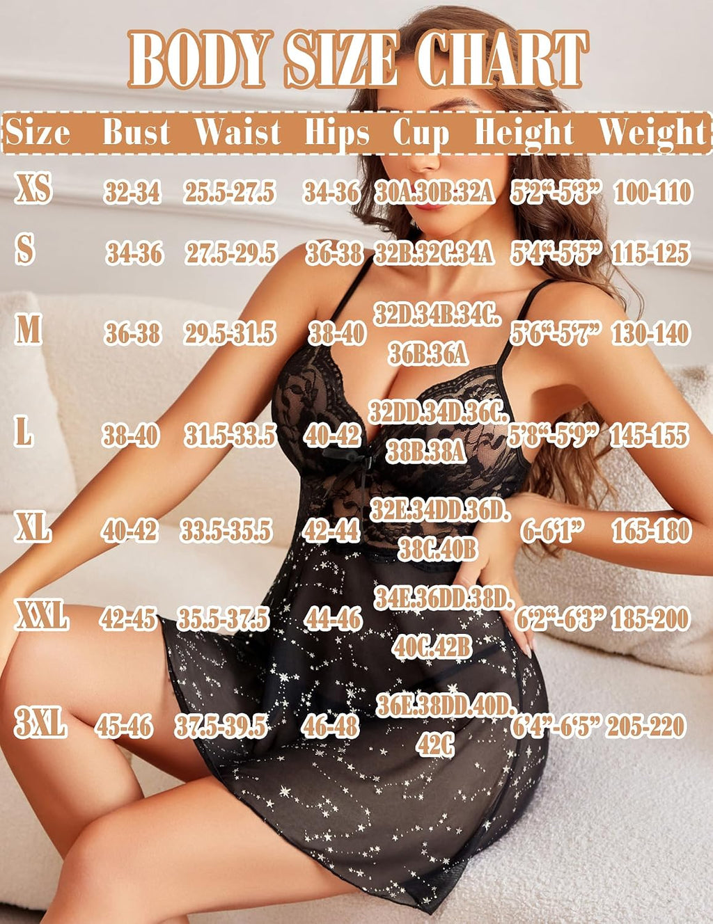 Avidlove Lingerie for Women Lace Babydoll Chemise Sheer Mesh Nightgown