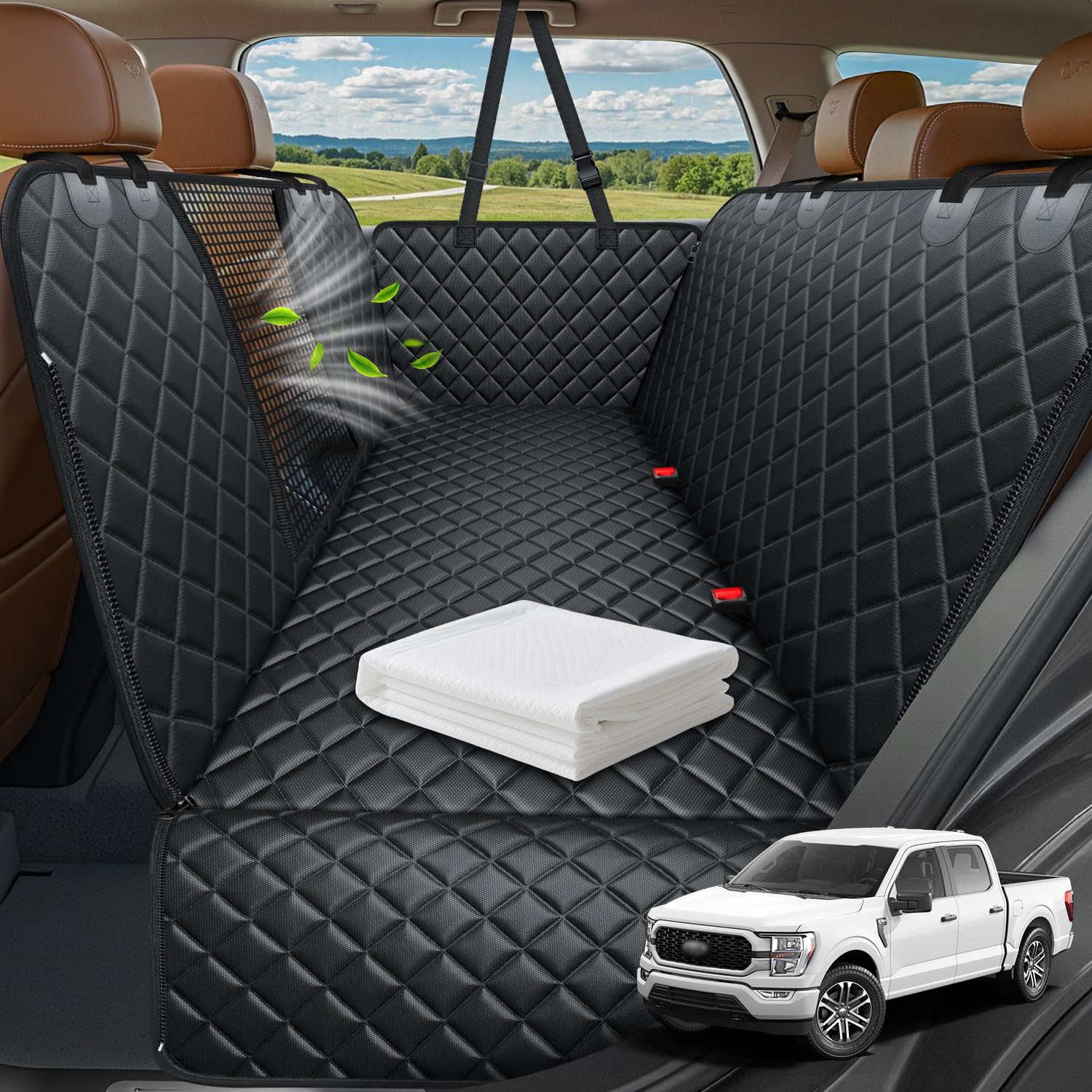URPOWER Dog Car Seat Cover for Back Seat, Waterproof Hammock for Car & SUV