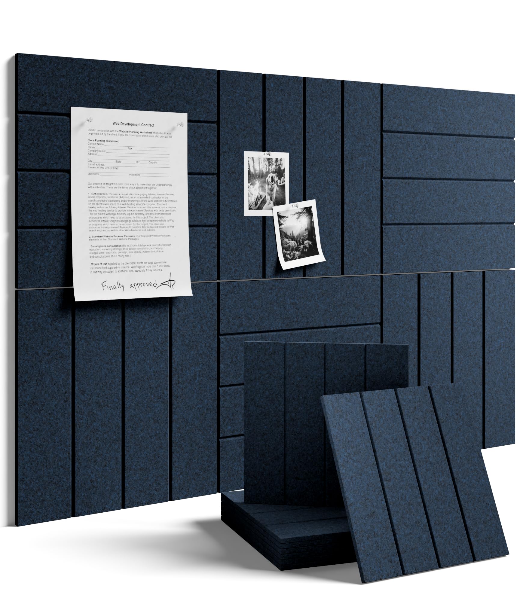 Fluxynara 48" x 36" Large Felt Bulletin Board, Oatmeal