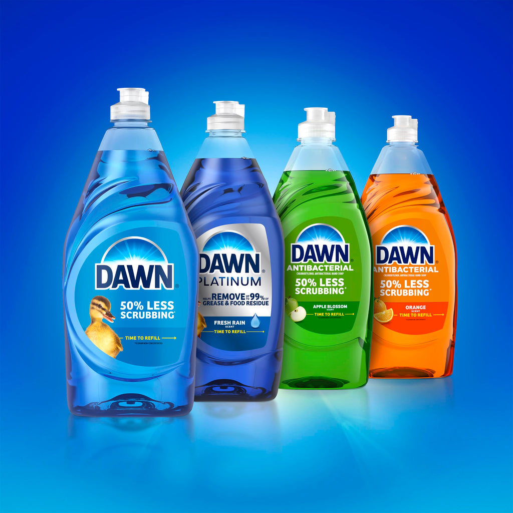Dawn Ultra Dish Soap Refill Jug Large Size Original Blue Liquid Dishwashing Detergent, Powerful Dish Soap for Grease, 51.5oz (Pack of 2)