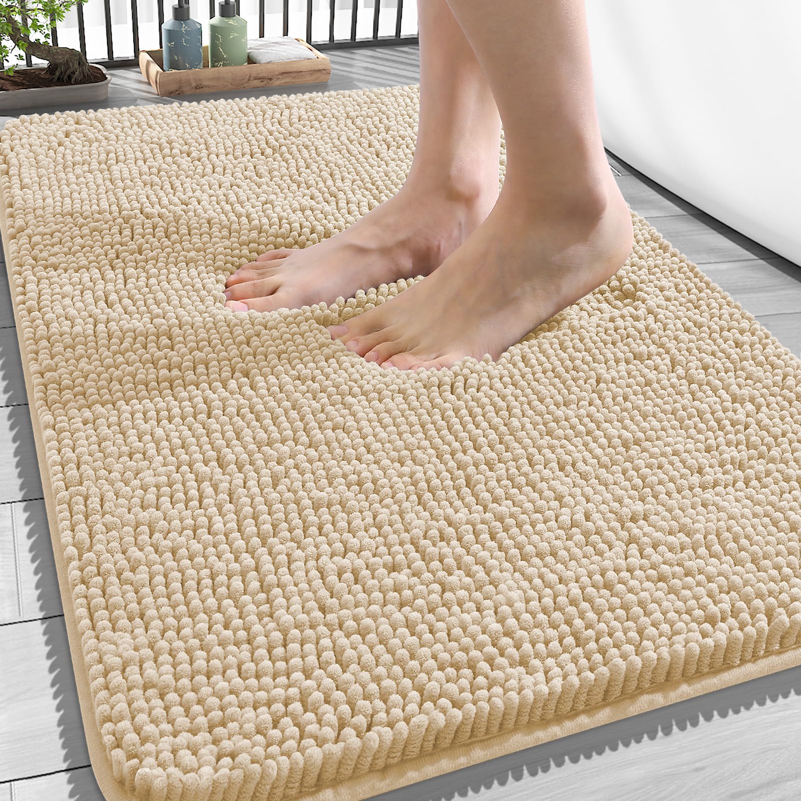 OLANLY Bathroom Rugs 30x20, Extra Soft Absorbent Chenille Bath Rugs