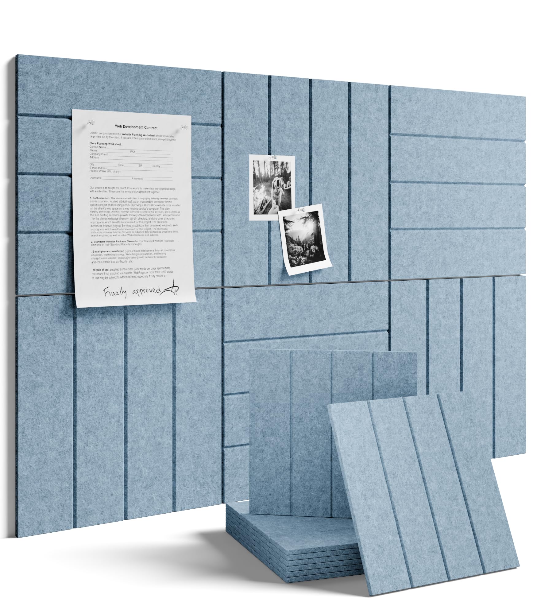 Fluxynara 48" x 36" Large Felt Bulletin Board, Oatmeal