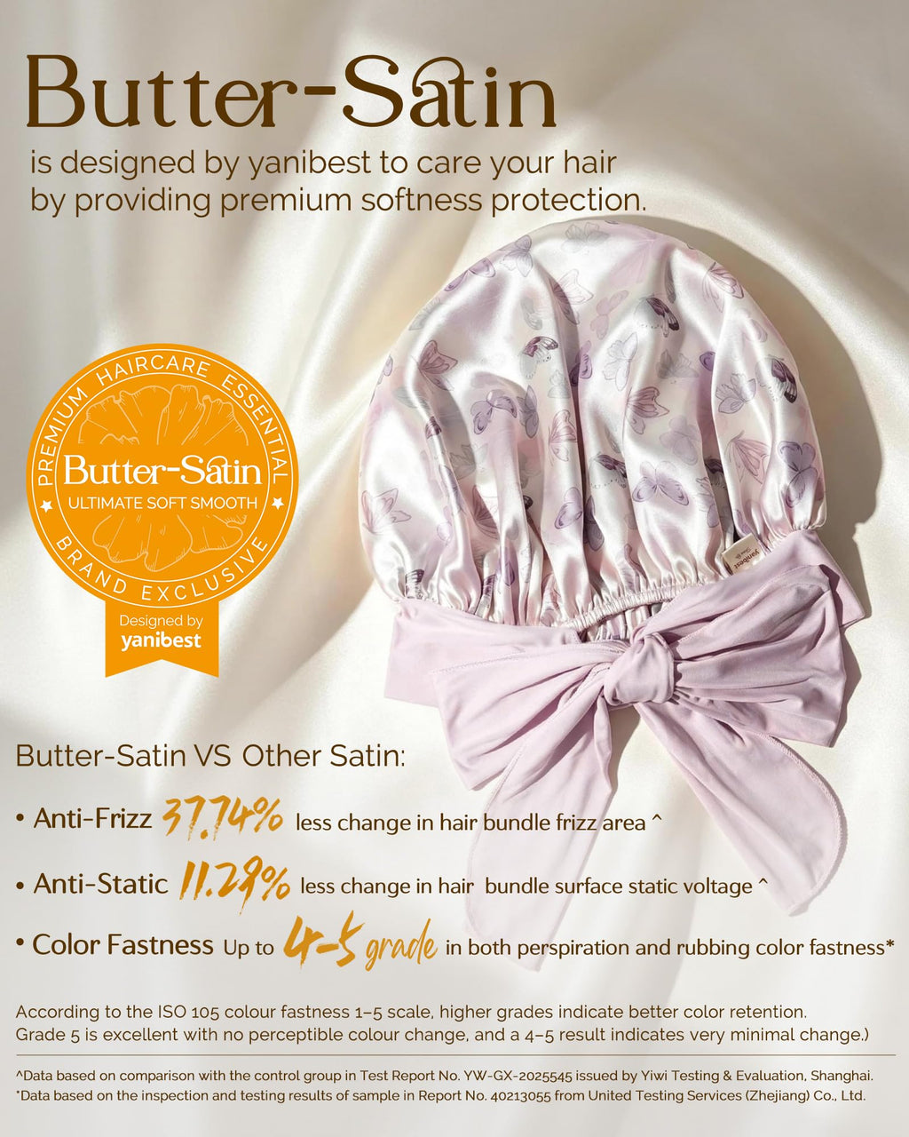 YANIBEST Adjustable Silk Bonnet for Sleeping Women Double Layer Satin Bonnet Reduce Friction Prevent Frizz Curly Hair