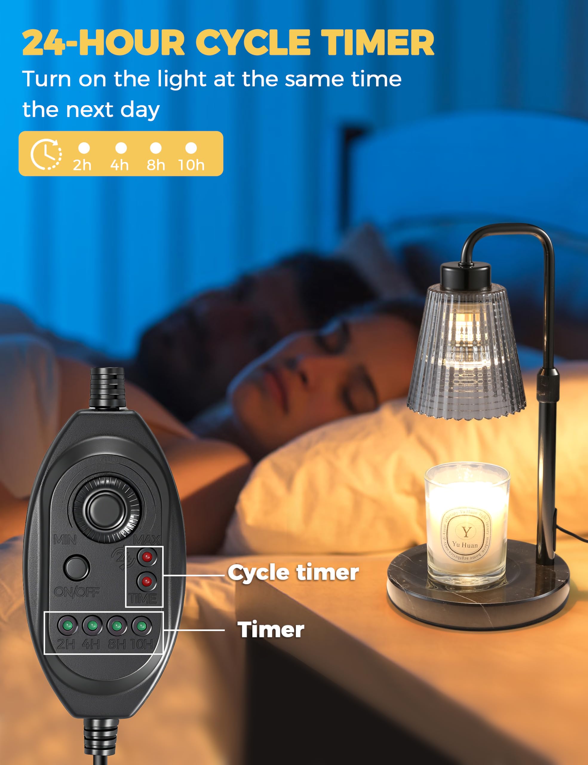 GODONLIF Candle Warmer Lamp with Timer, Birthday Gifts for Women Home Decor