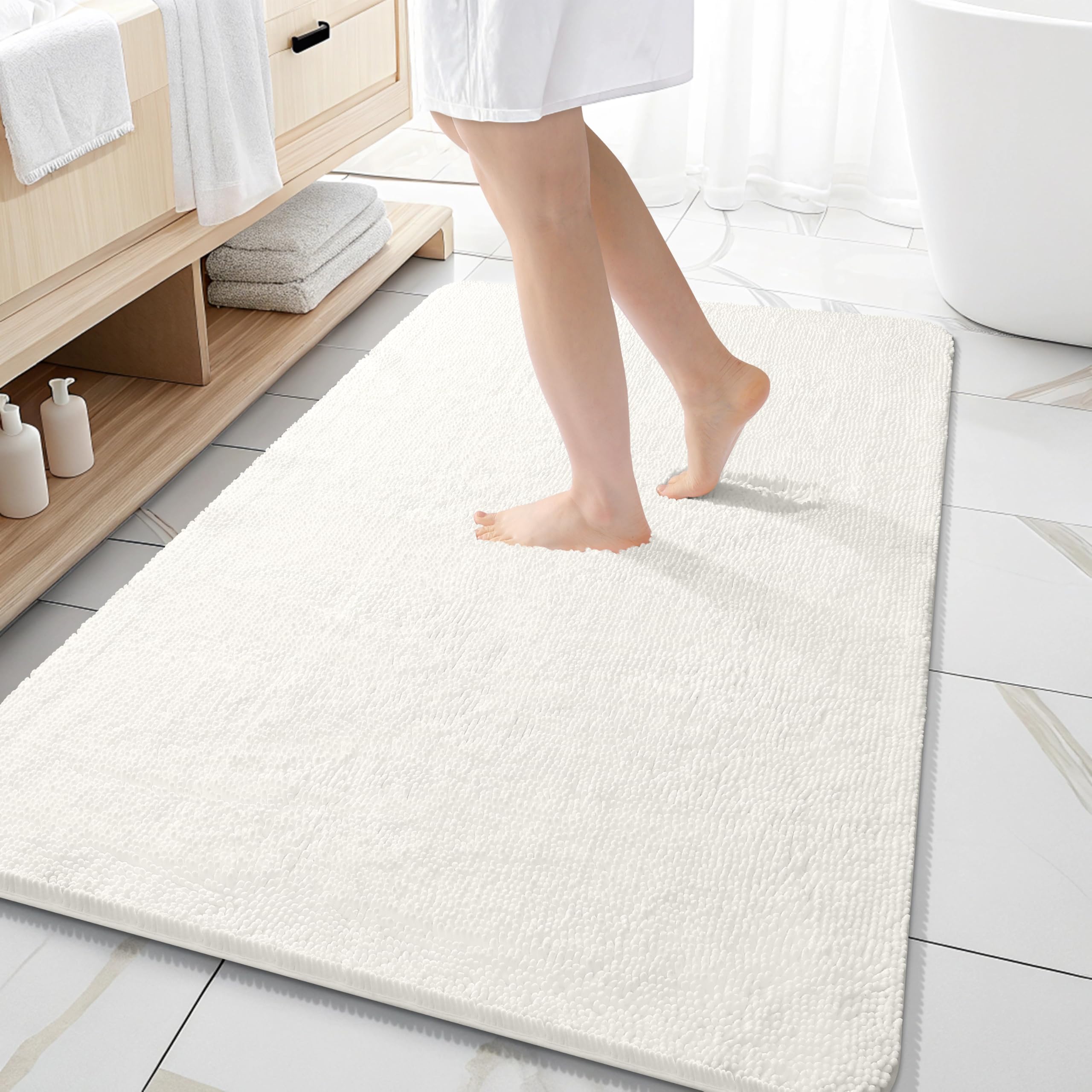 OLANLY Bathroom Rugs 30x20, Extra Soft Absorbent Chenille Bath Rugs