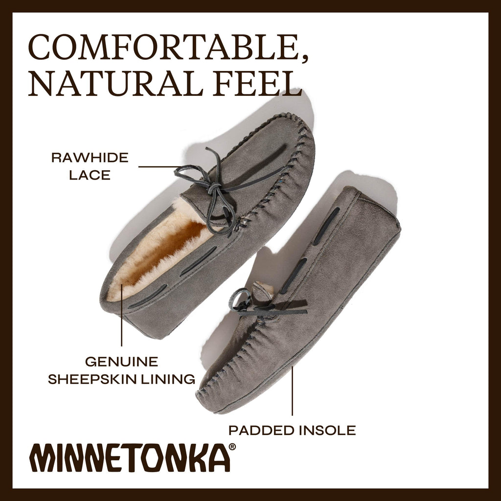 Minnetonka Men's Sheepskin Softsole Moccasin Slipper