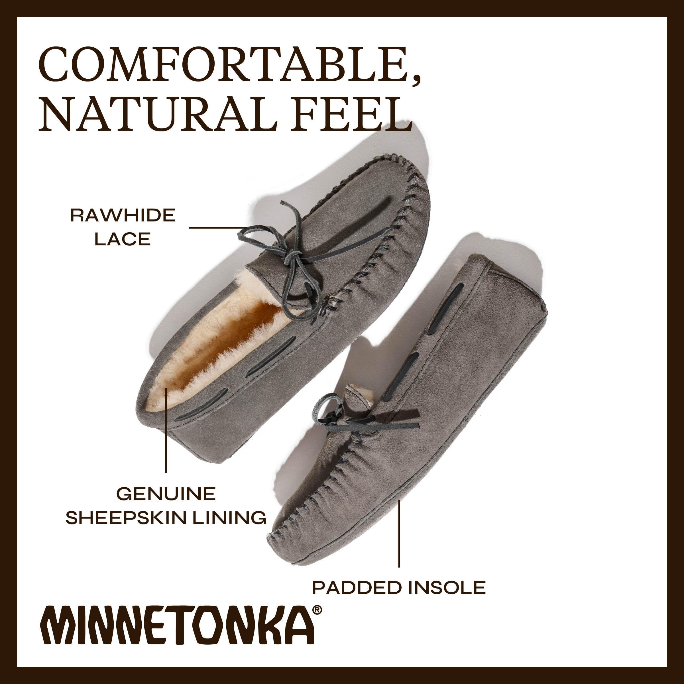 Minnetonka Men's Sheepskin Softsole Moccasin Slipper