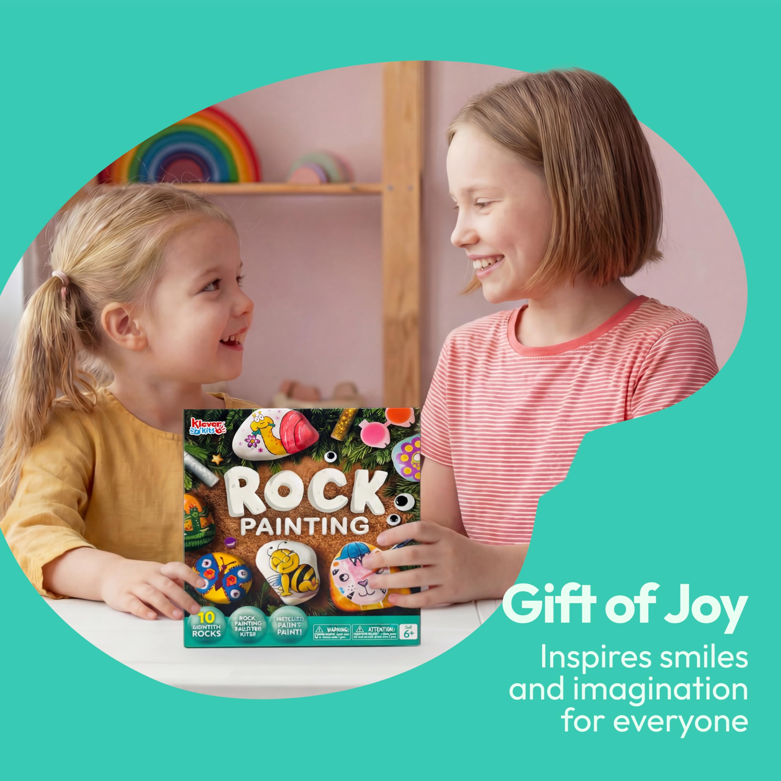 Rock Painting Kit- Glow in The Dark Rock Kit, Arts and Crafts for Kids Ages 6-12, Art Supplies Toy, Kids Craft Paint Kits, Arts & Crafts for Boys Girls Birthday Party Gift Toy