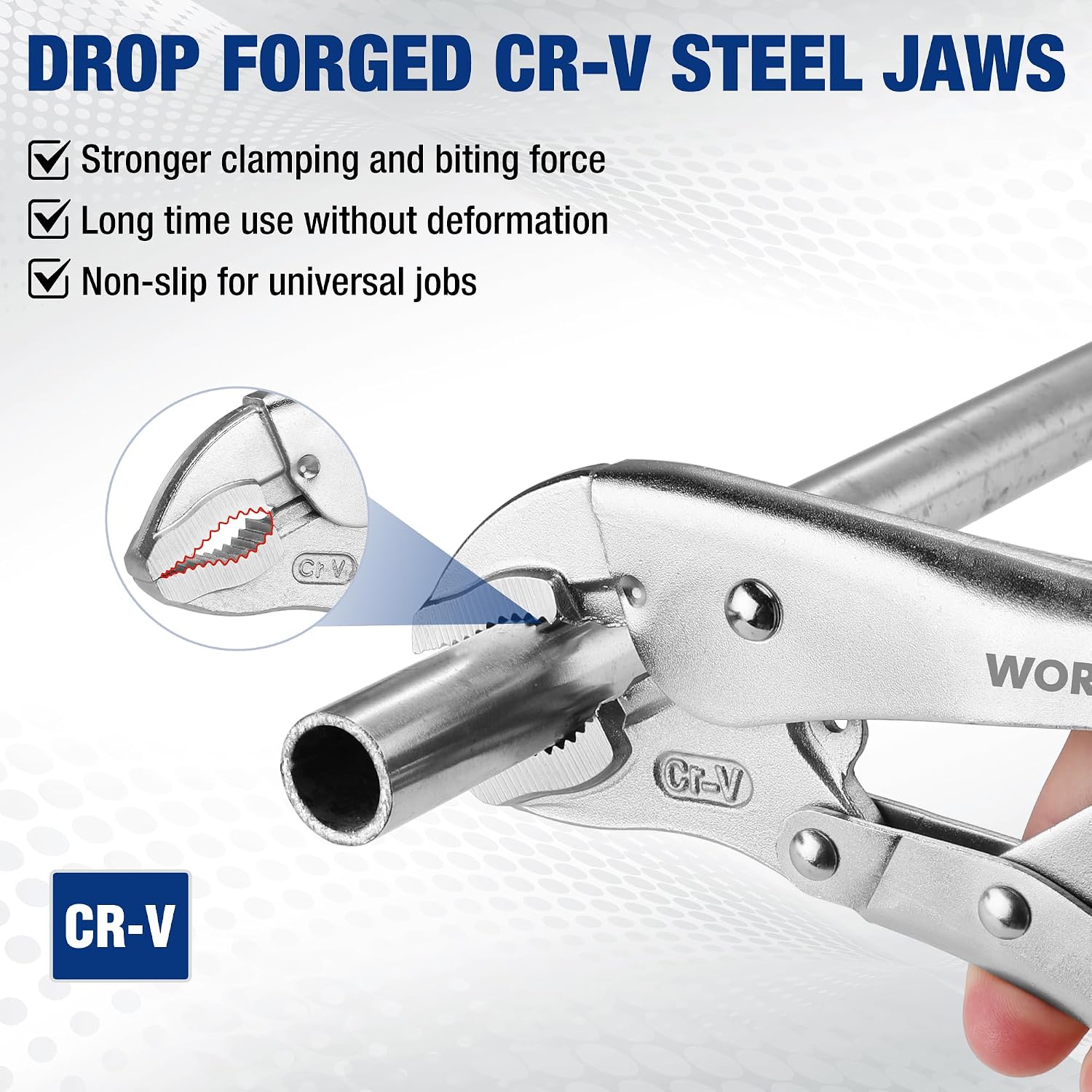 WORKPRO 5-Piece Locking Pliers Set, Vice Grips with Chrome-vanadium Steel