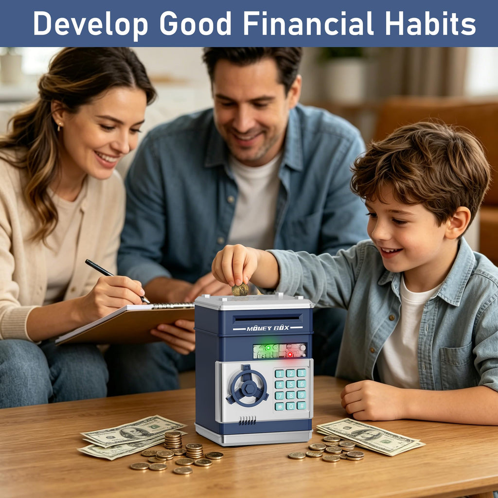 Refasy Piggy Bank Cash Coin Can ATM Bank Electronic Coin Money Bank for Kids Age 3-12, Money Savings Box Mini ATM Coin Bank Toys Gifts for 3 4 5 6 7 8 9 10 11 12 Year Old Boys Girls