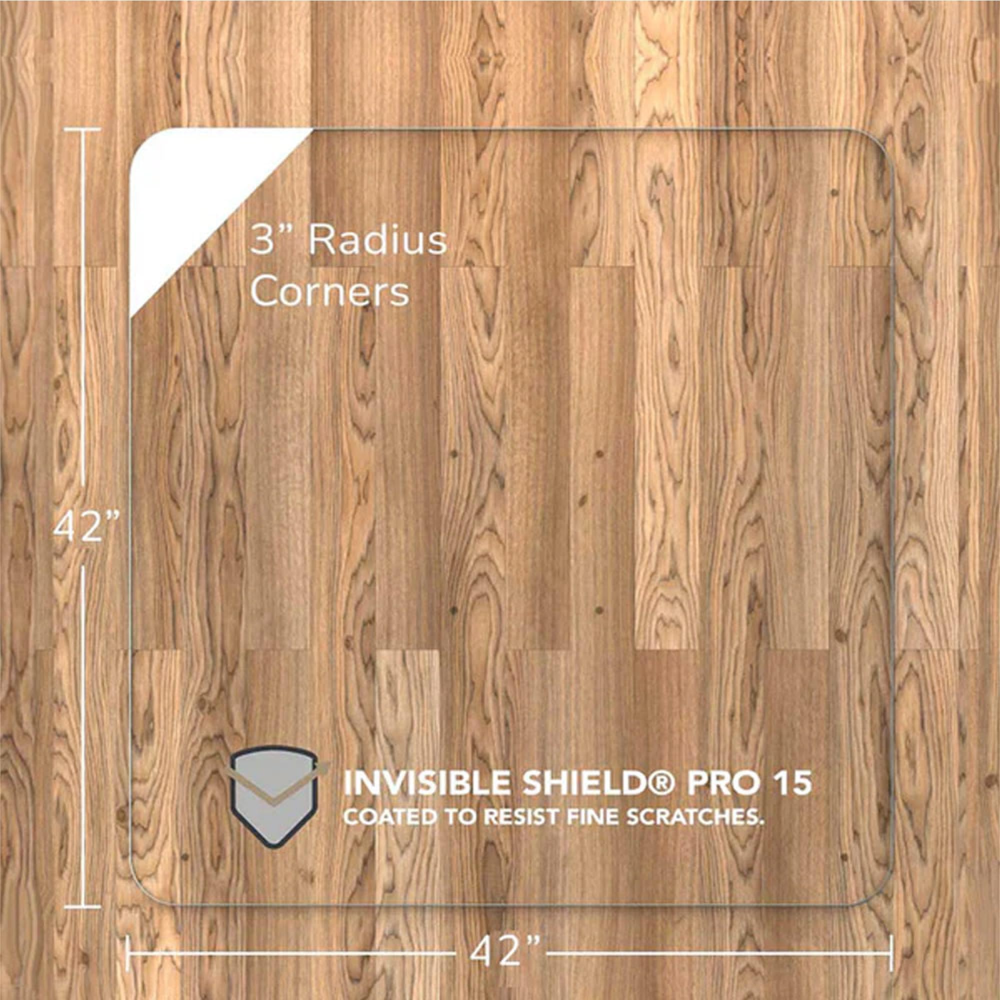 Vitrazza Glass Chair Mat 46” x 60” Superior ¼ Thick, Chiaro Standard Clear, Certified Tempered Safety Glass, Delivers a Smooth Glide, Protects Carpet or Wood, Beautiful in Home or Office.