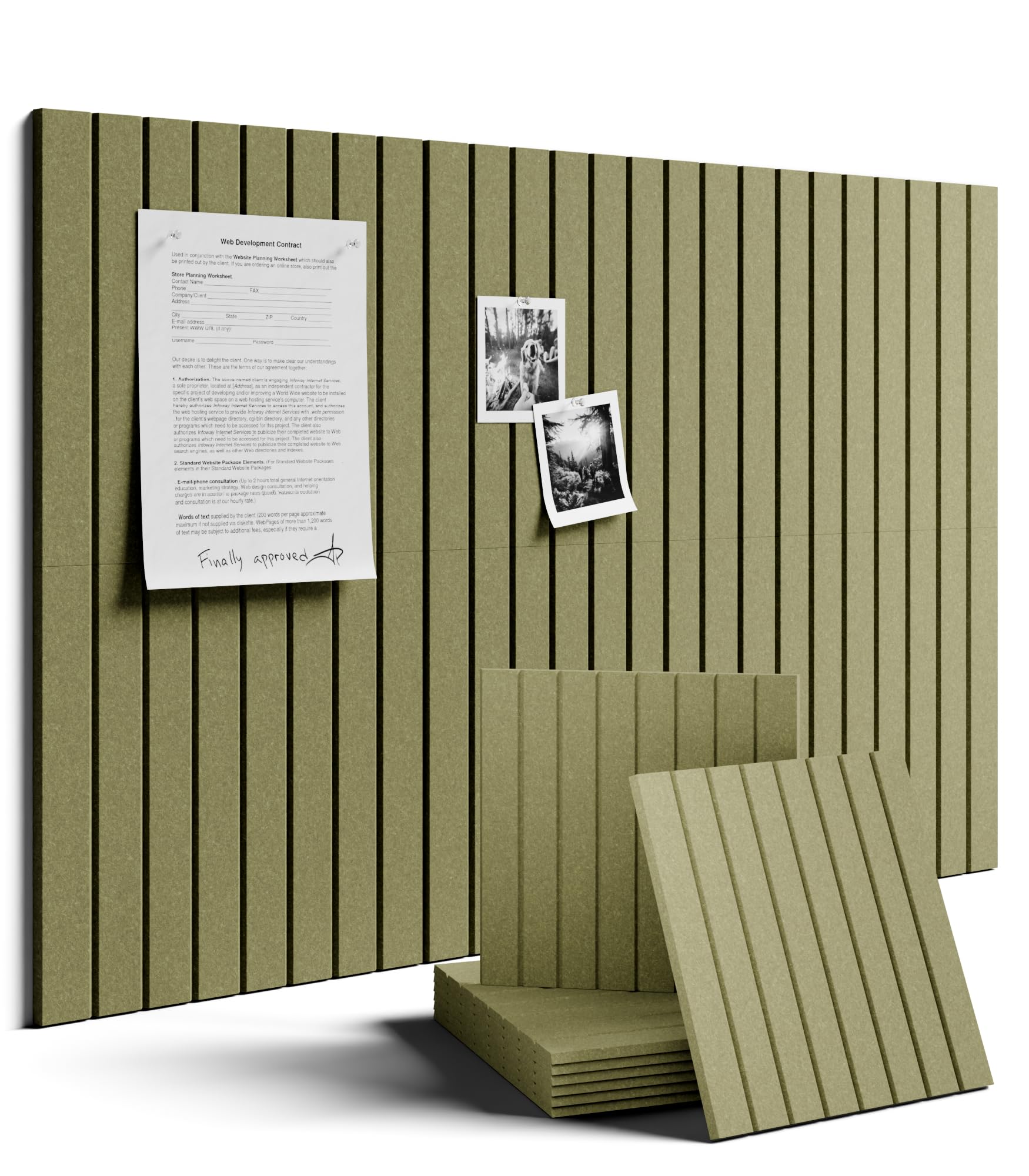 Fluxynara 48" x 36" Large Felt Bulletin Board, Oatmeal