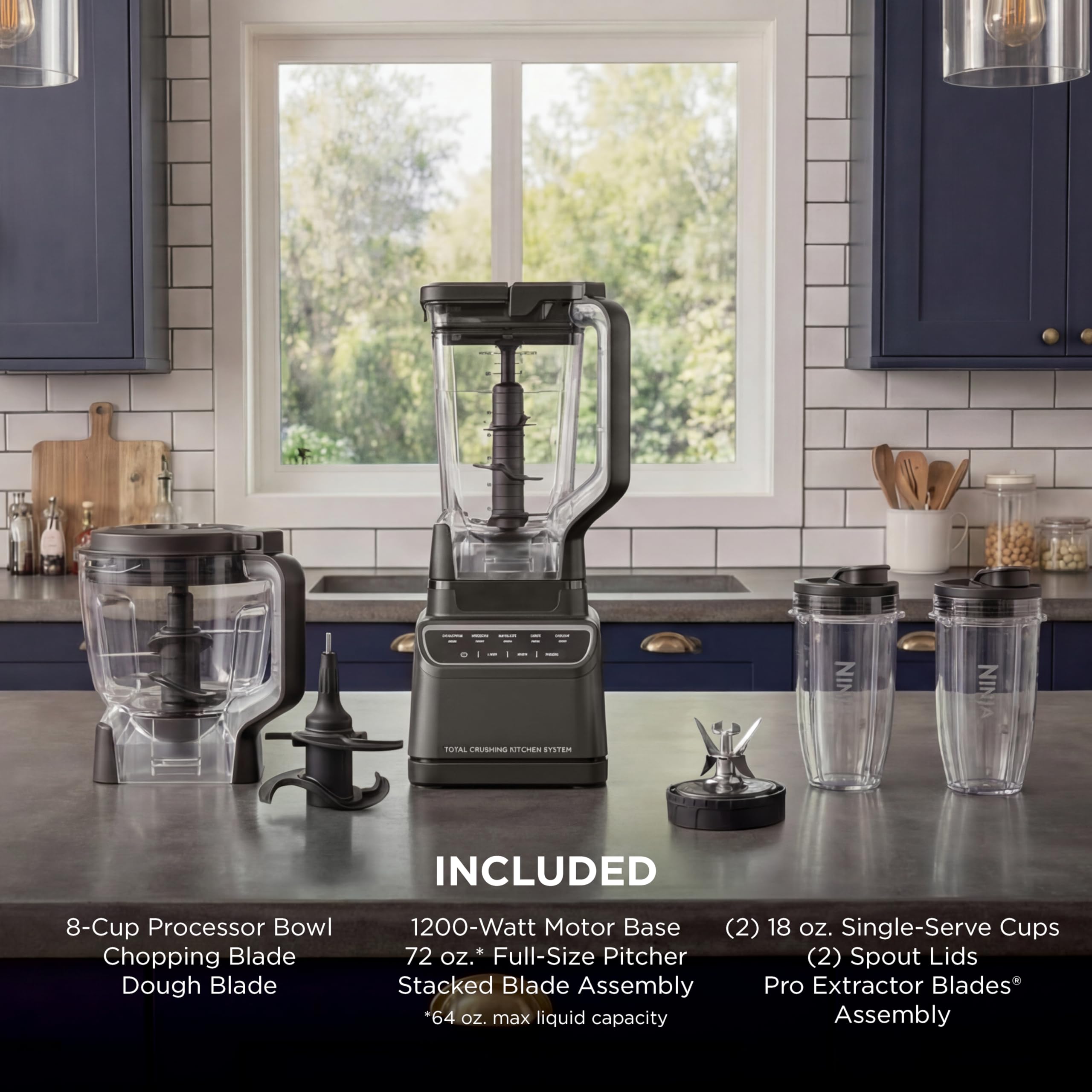 Ninja Mega Kitchen System, 1500W, 72oz Pitcher, 8-Cup, Black, BL770