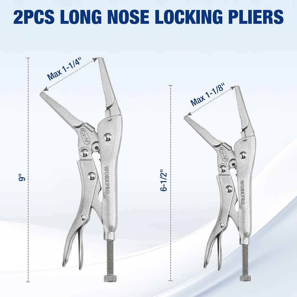 WORKPRO 5-Piece Locking Pliers Set, Vice Grips with Chrome-vanadium Steel