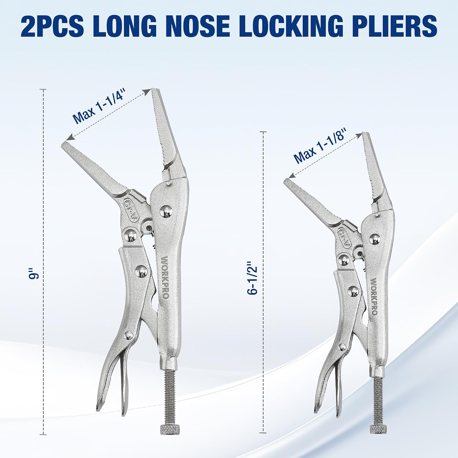 WORKPRO 5-Piece Locking Pliers Set, Vice Grips with Chrome-vanadium Steel