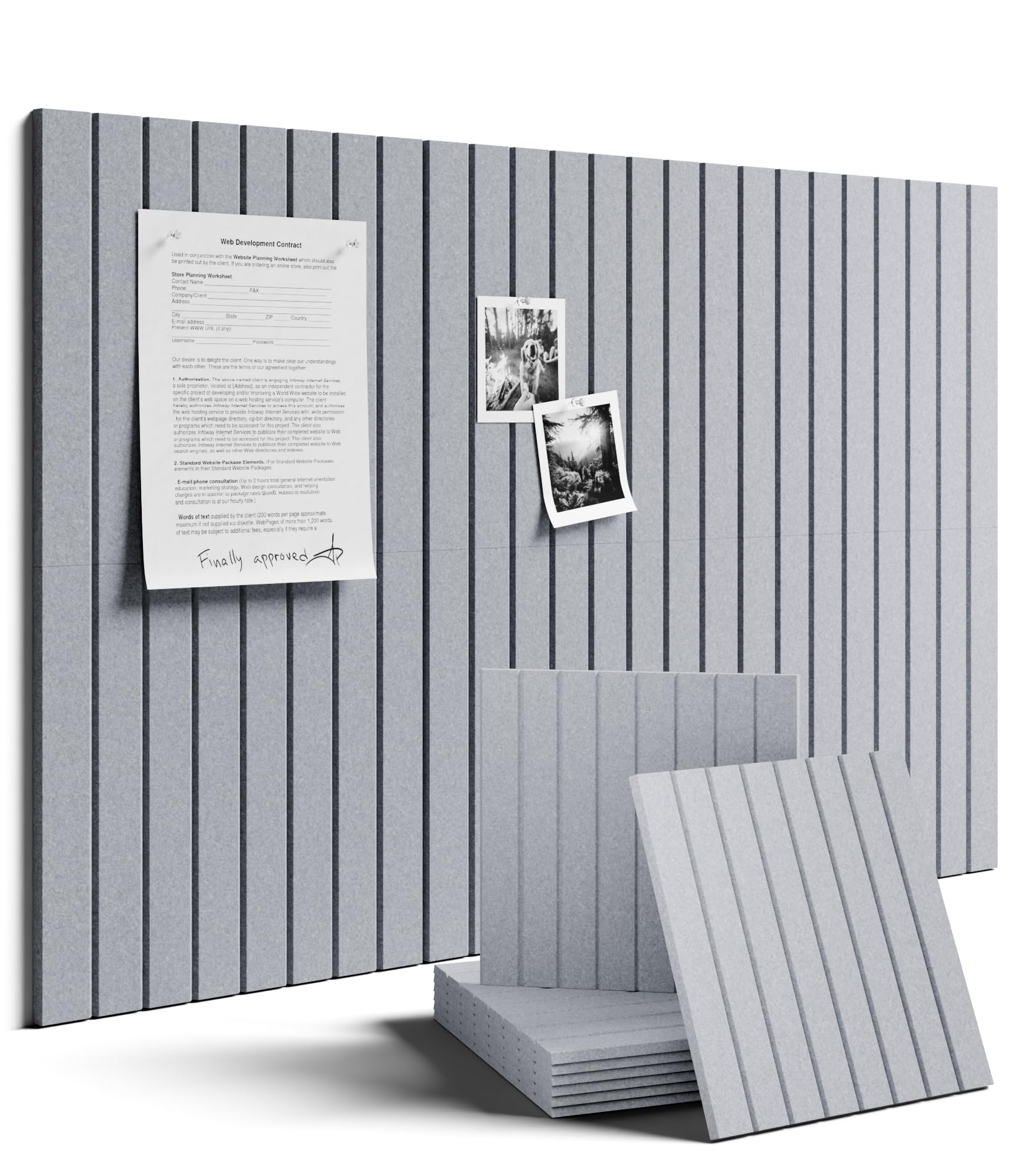 Fluxynara 48" x 36" Large Felt Bulletin Board, Oatmeal