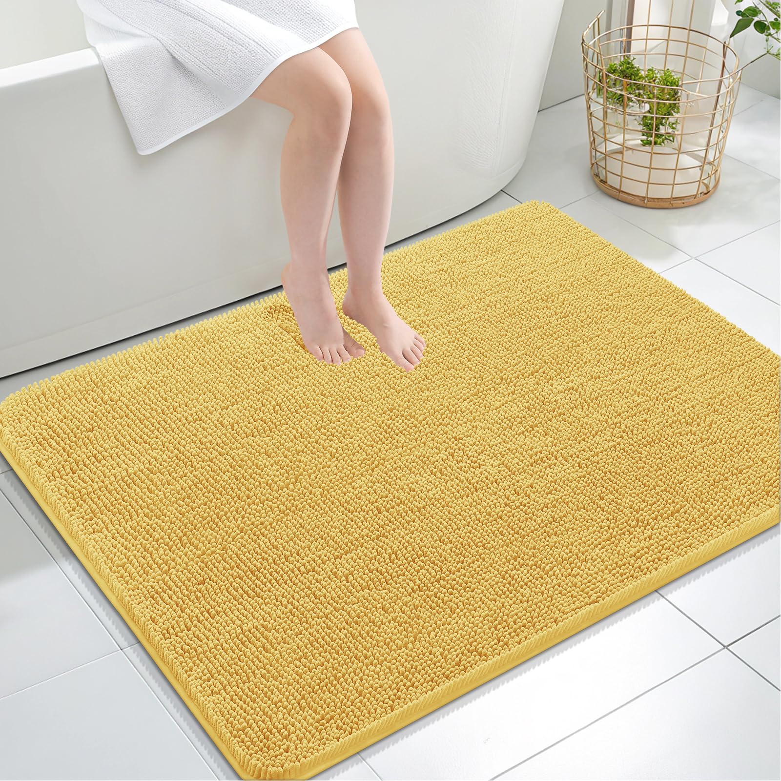 OLANLY Bathroom Rugs 30x20, Extra Soft Absorbent Chenille Bath Rugs