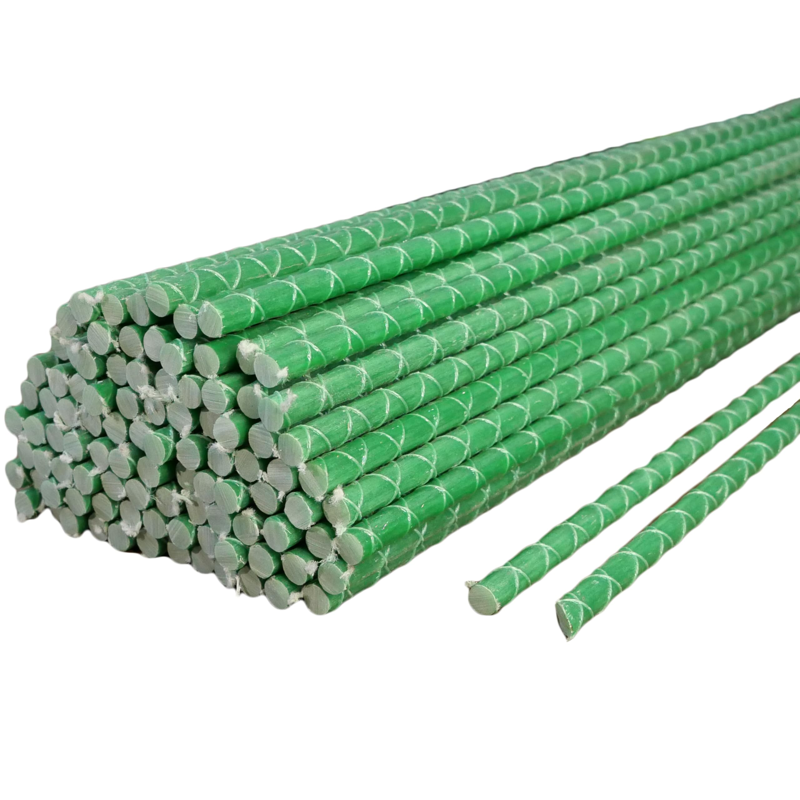 5 Ft Fiberglass Eco Friendly Garden Stakes 20 Pack (Height/Quantity Options) – Durable, Lightweight, Tomato, Tree, Strawberry, Plant, Support Fencing Stakes with Patterned Surface, Green (20, 5 Ft)